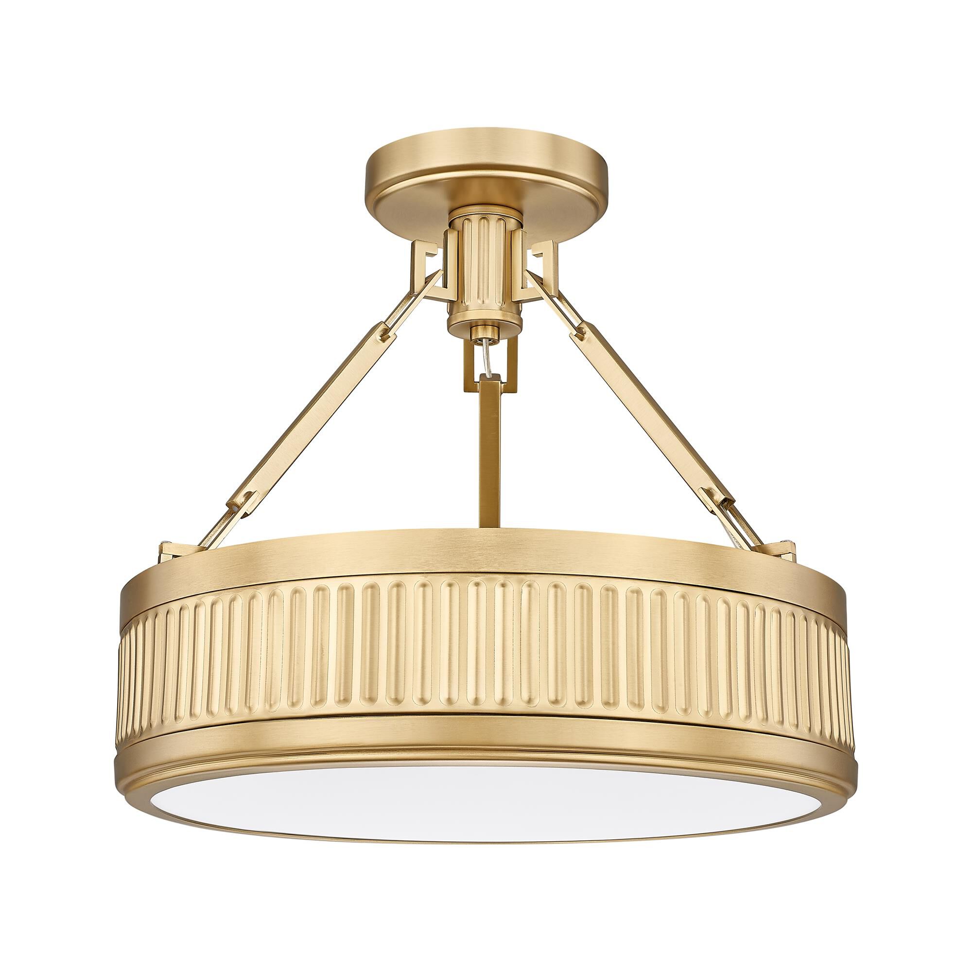 Shown in Modern Gold finish and White glass