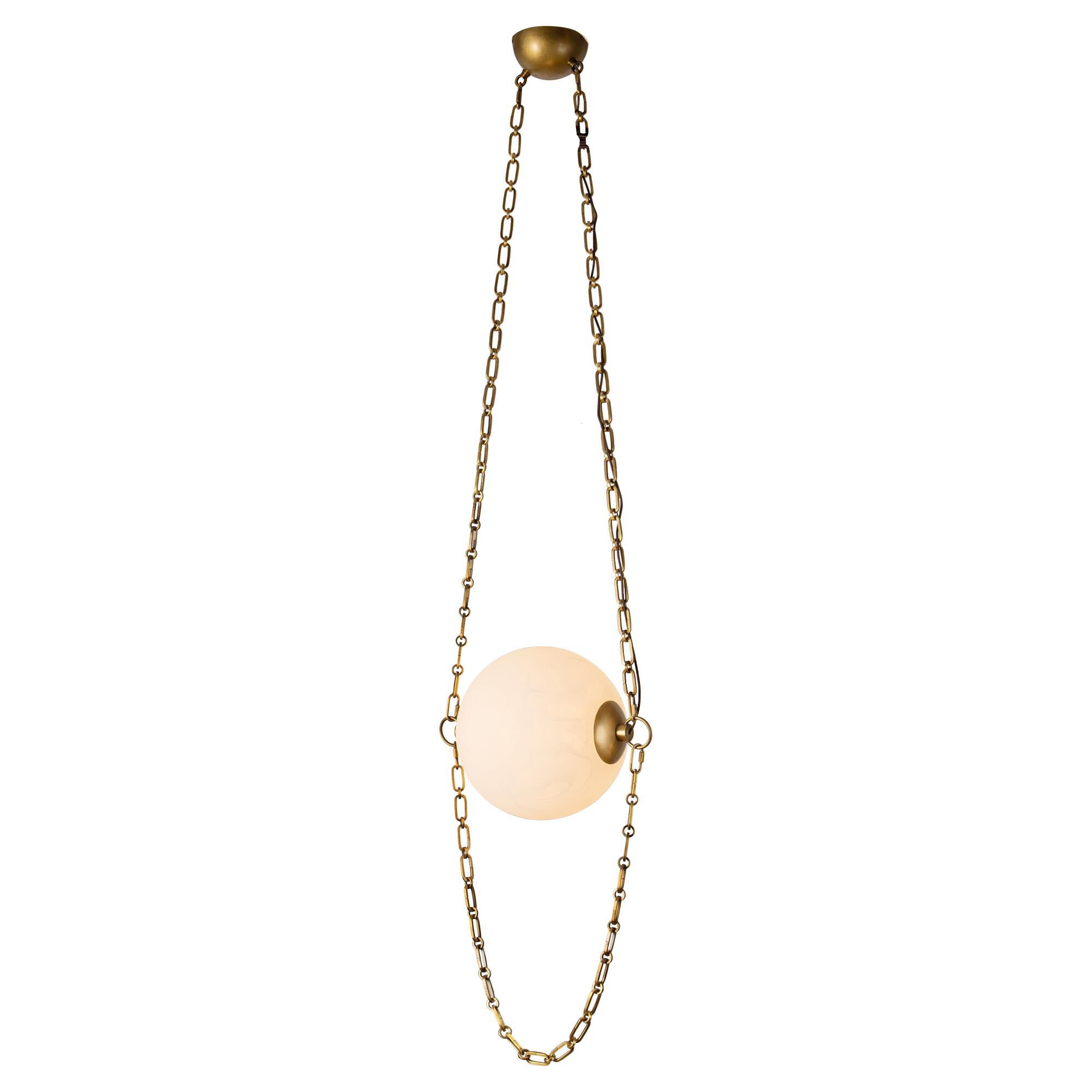 Shown in Vintage Brass finish and Cloud glass