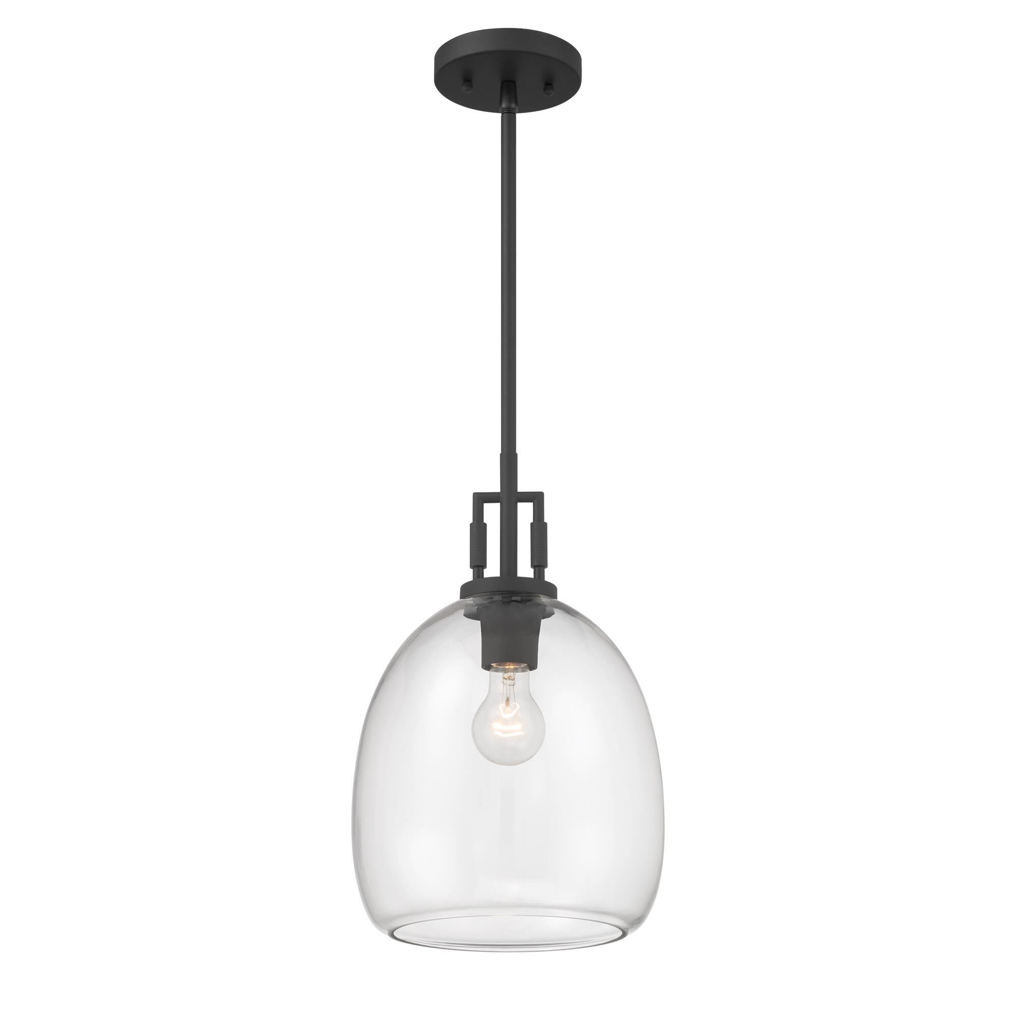 Shown in Dark Matte Black finish and Clear glass