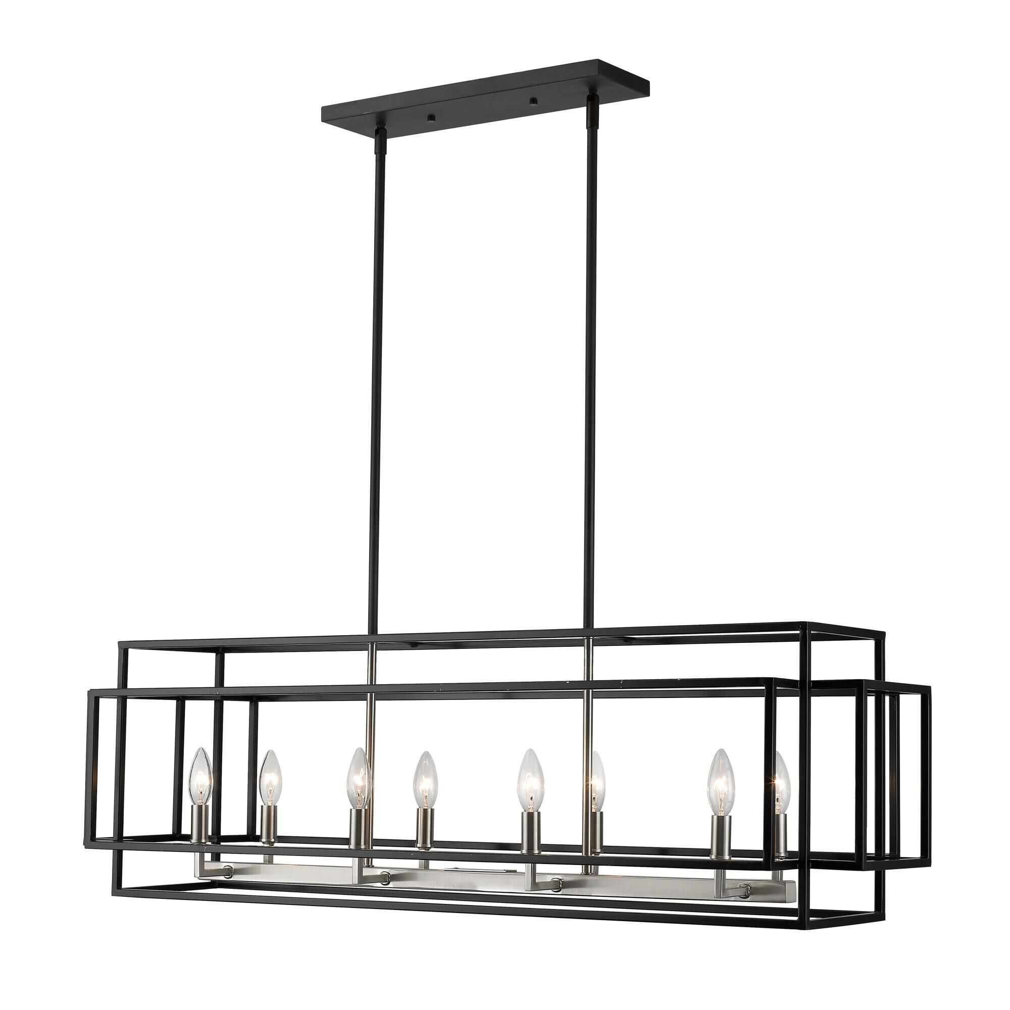 Shown in Black + Brushed Nickel finish and --- glass and --- shade
