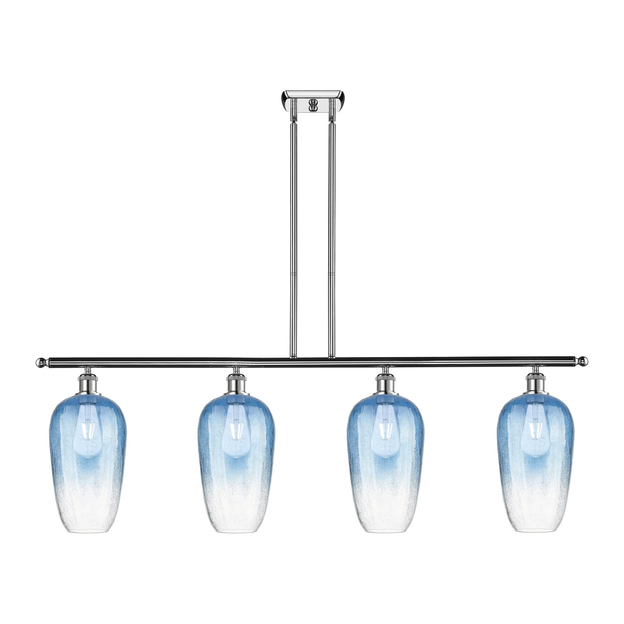 Shown in Polished Chrome finish and Sapphire Blue glass