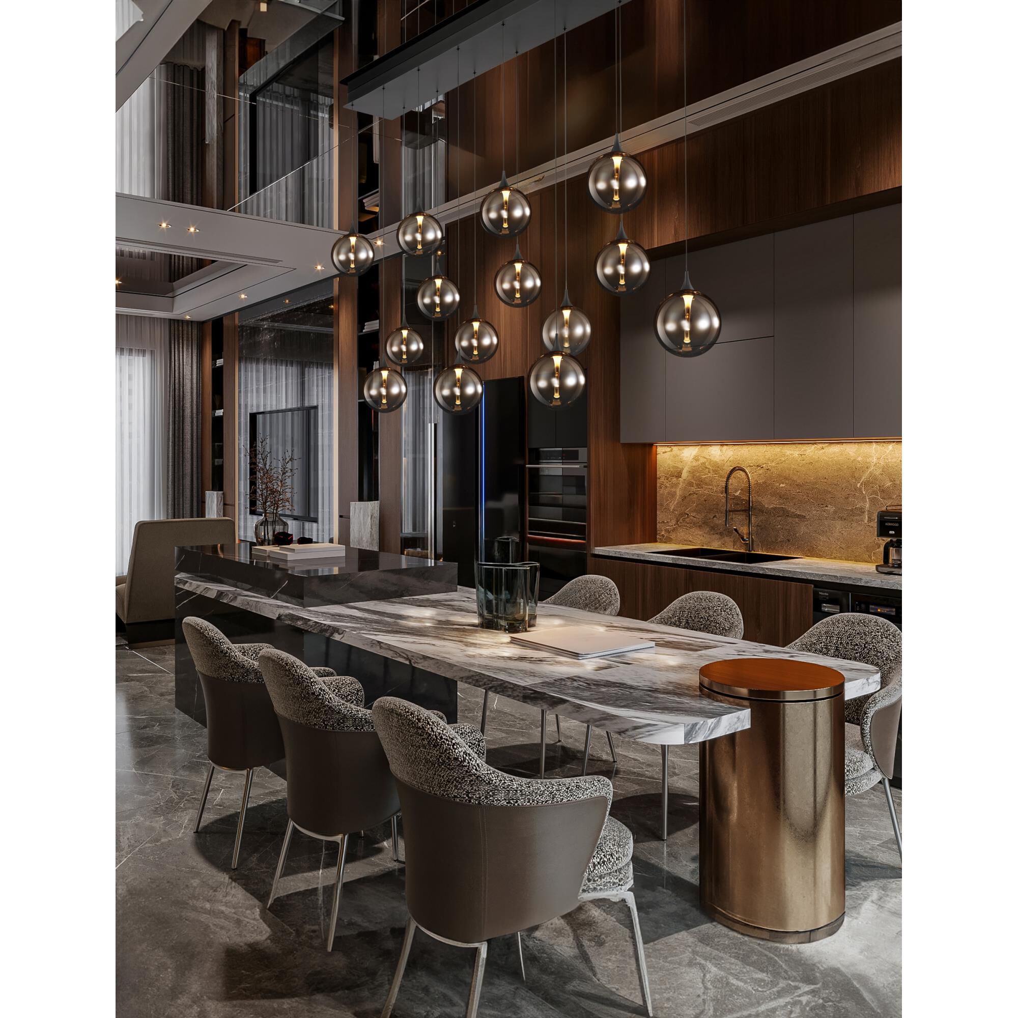 Shown in Black finish and Smoked glass