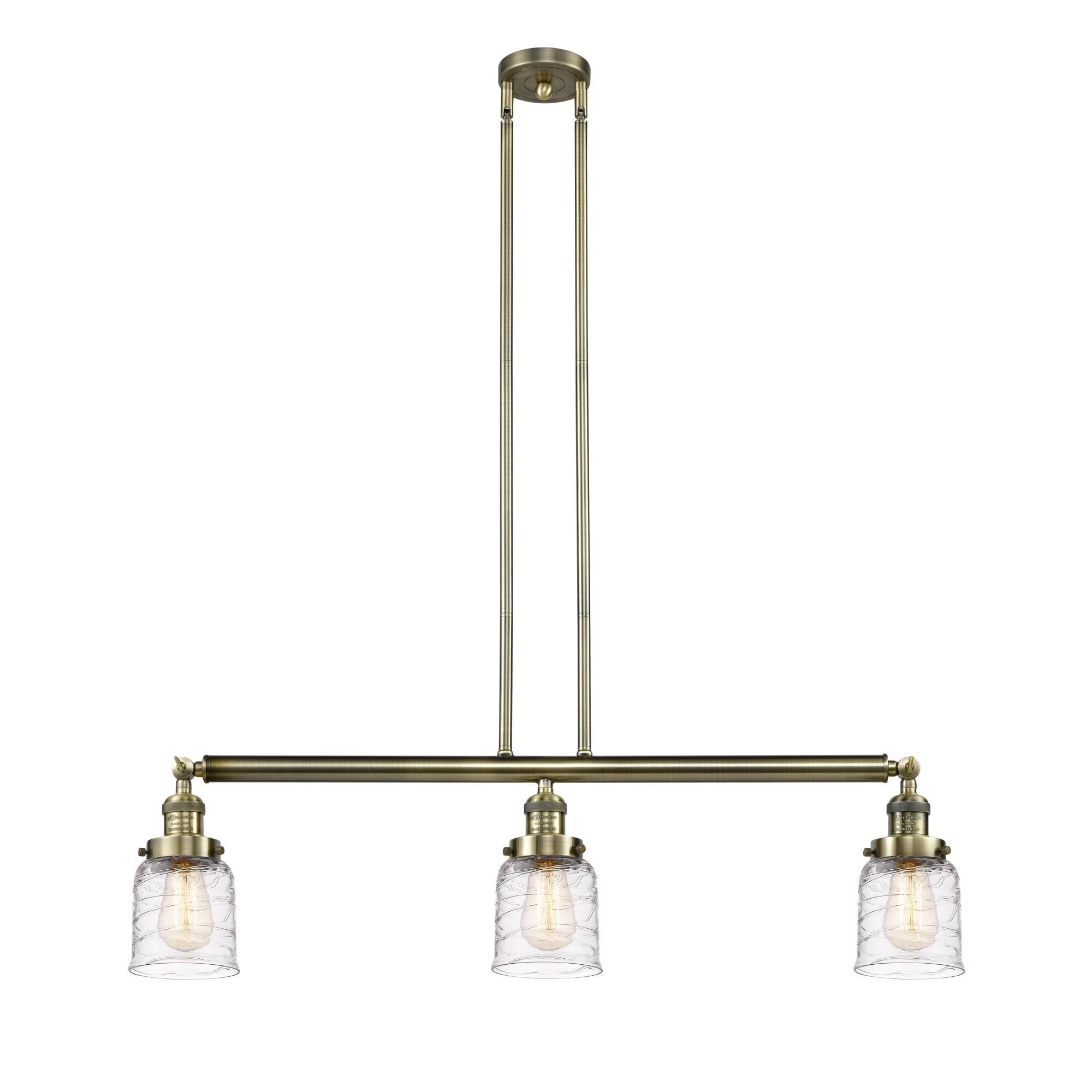 Bruno Marashlian Small Bell 36 Inch 3 Light Linear Suspension Light by Innovations Lighting