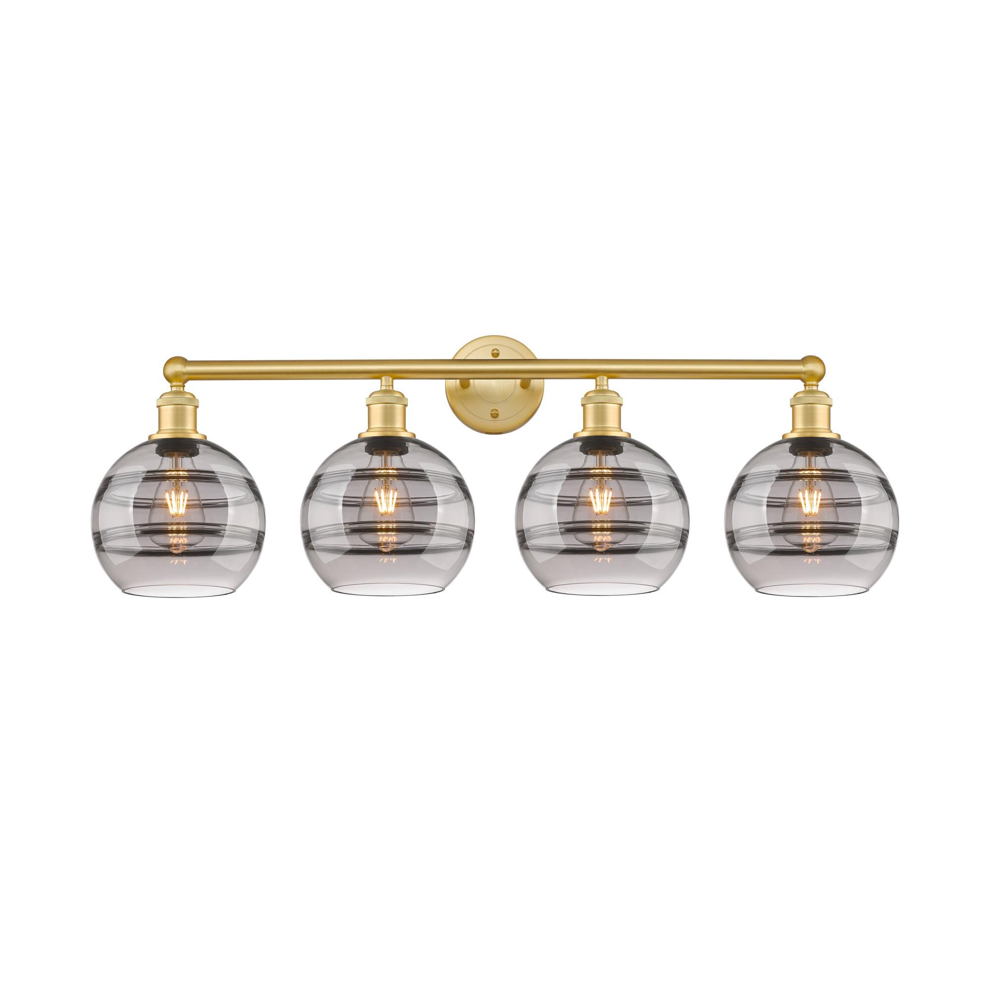 Shown in Satin Gold finish and Light Smoke glass