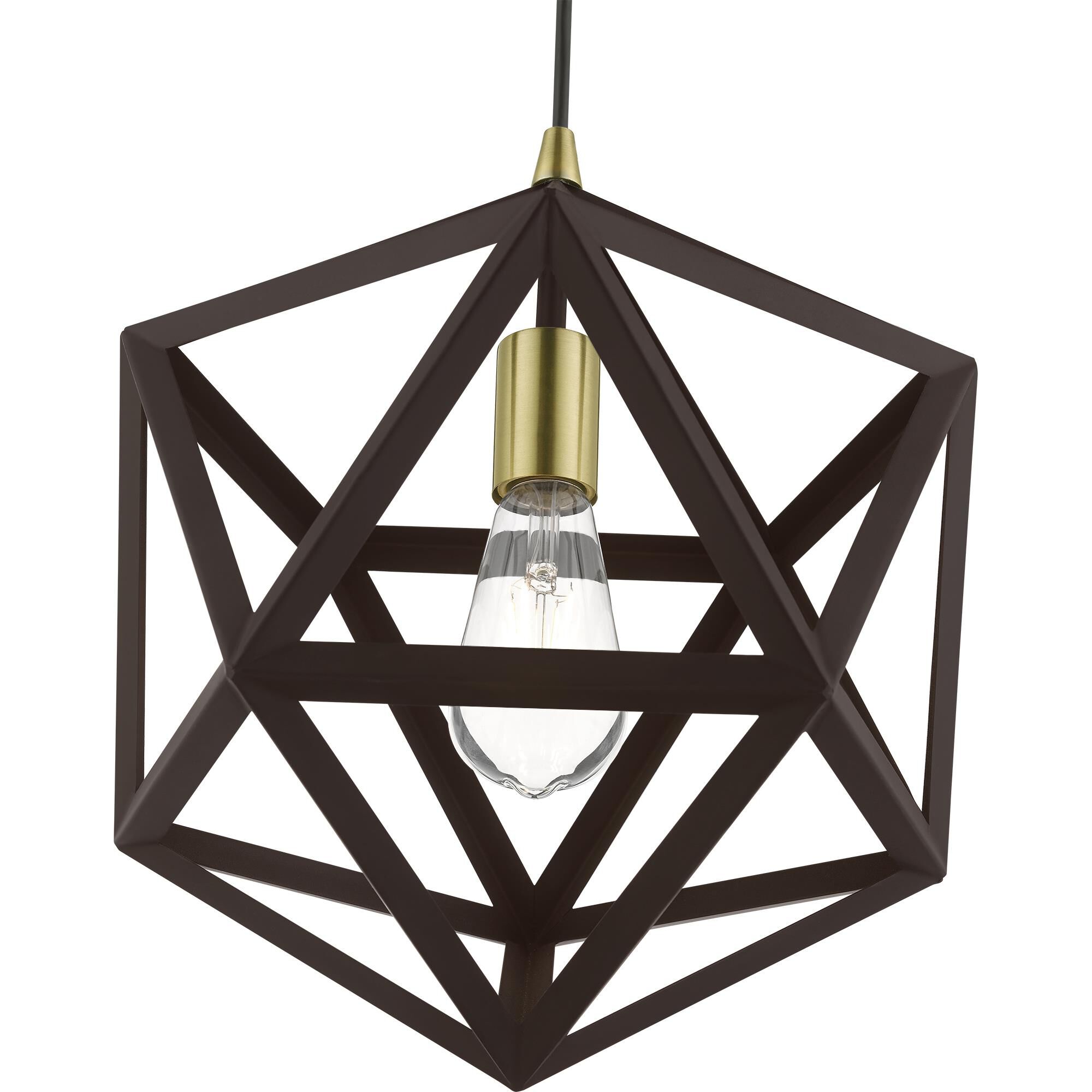 Shown in Bronze with Antique Brass Accents finish and Bronze Metal shade