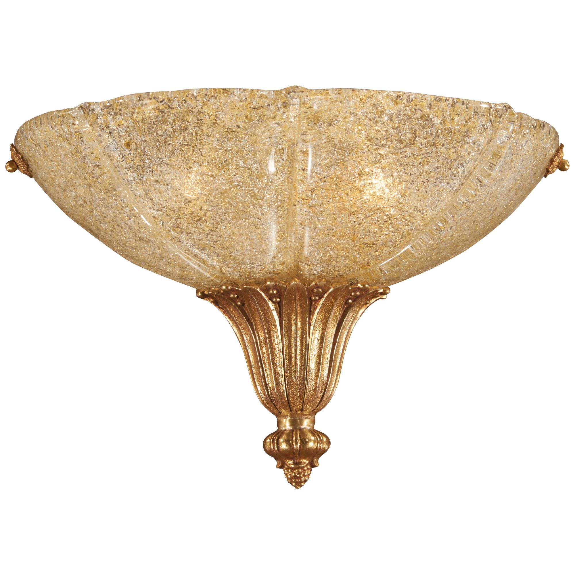 Shown in French Gold finish and Gold glass