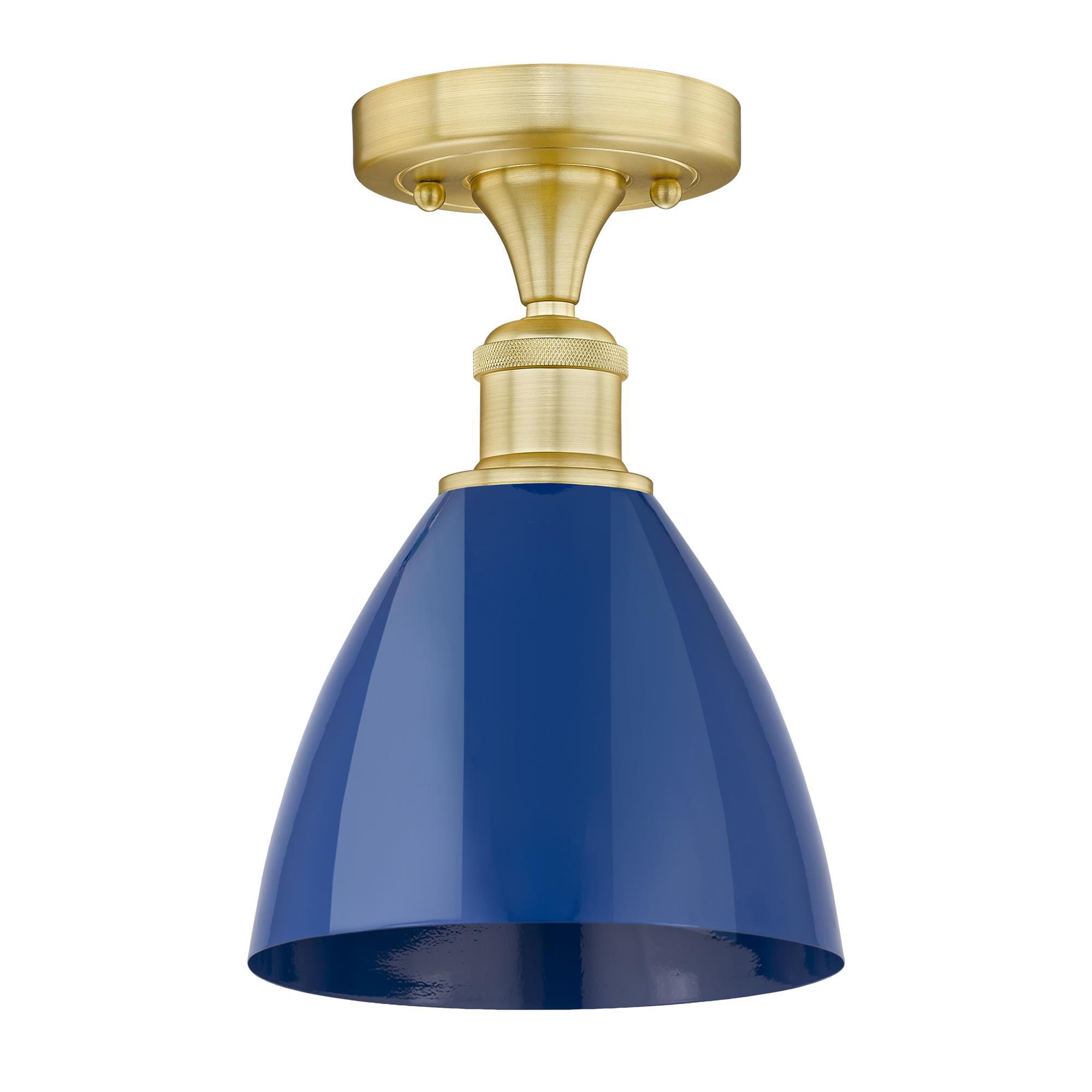 Shown in Satin Gold finish and Blue shade