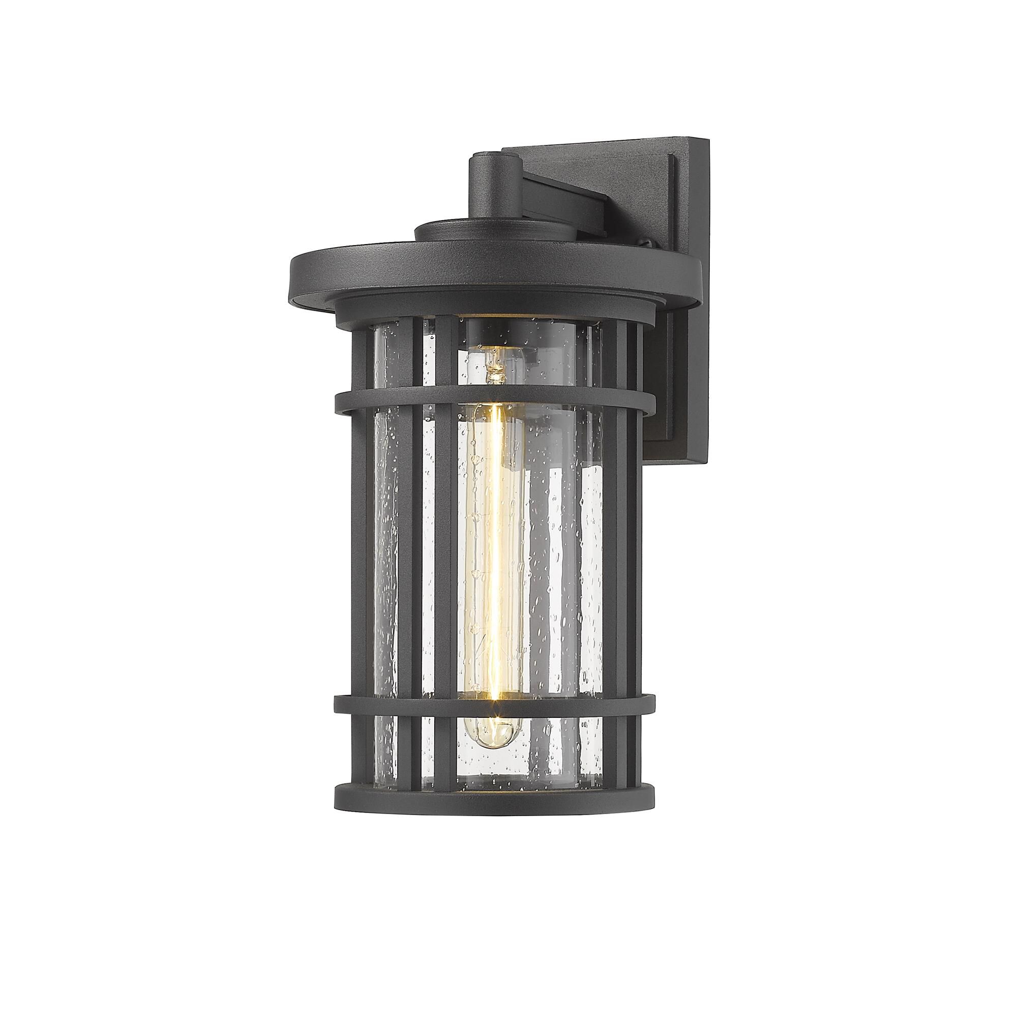 Shown in Black finish and Glass shade