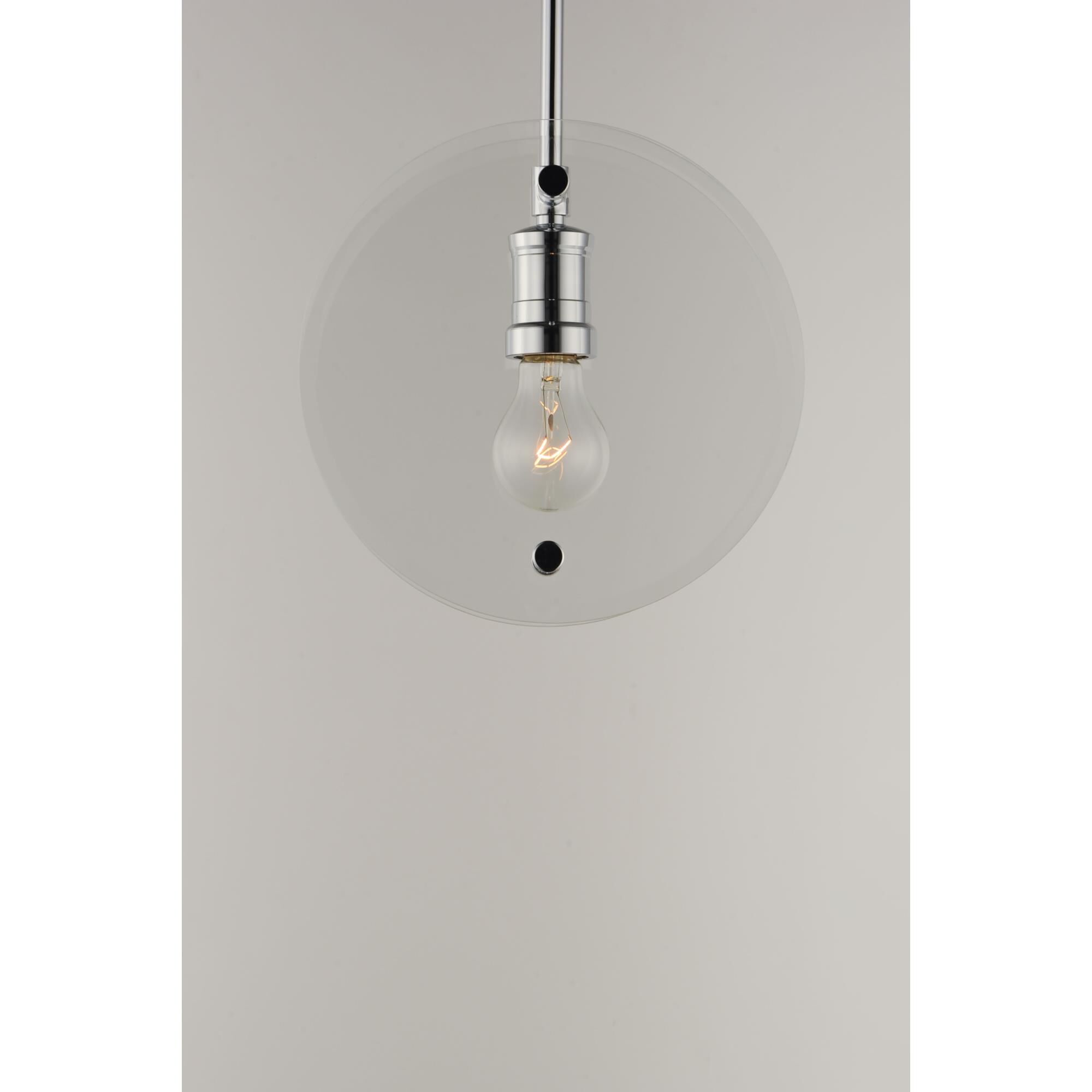 Shown in Polished Chrome finish and Clear glass