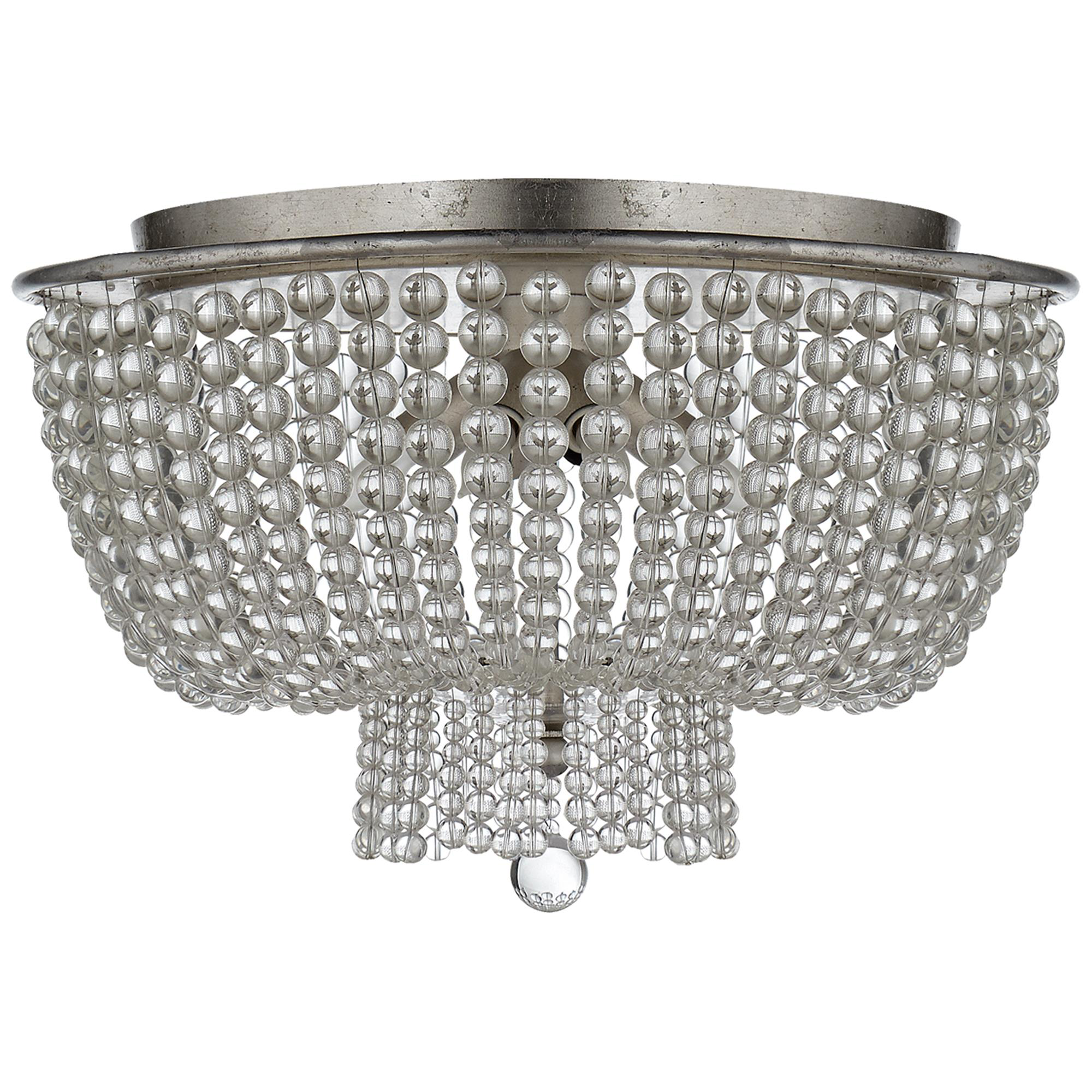 Shown in Burnished Silver Leaf finish and Clear glass and White Acrylic Beads accent