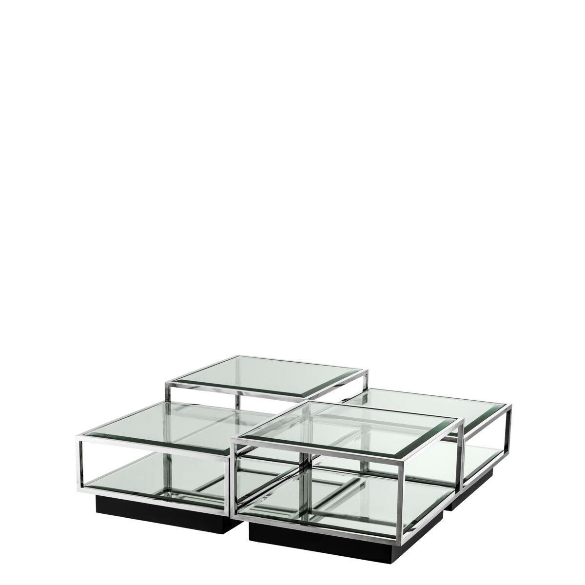 Shown in Polished Stainless Steel with Bevelled Glass and Black finish