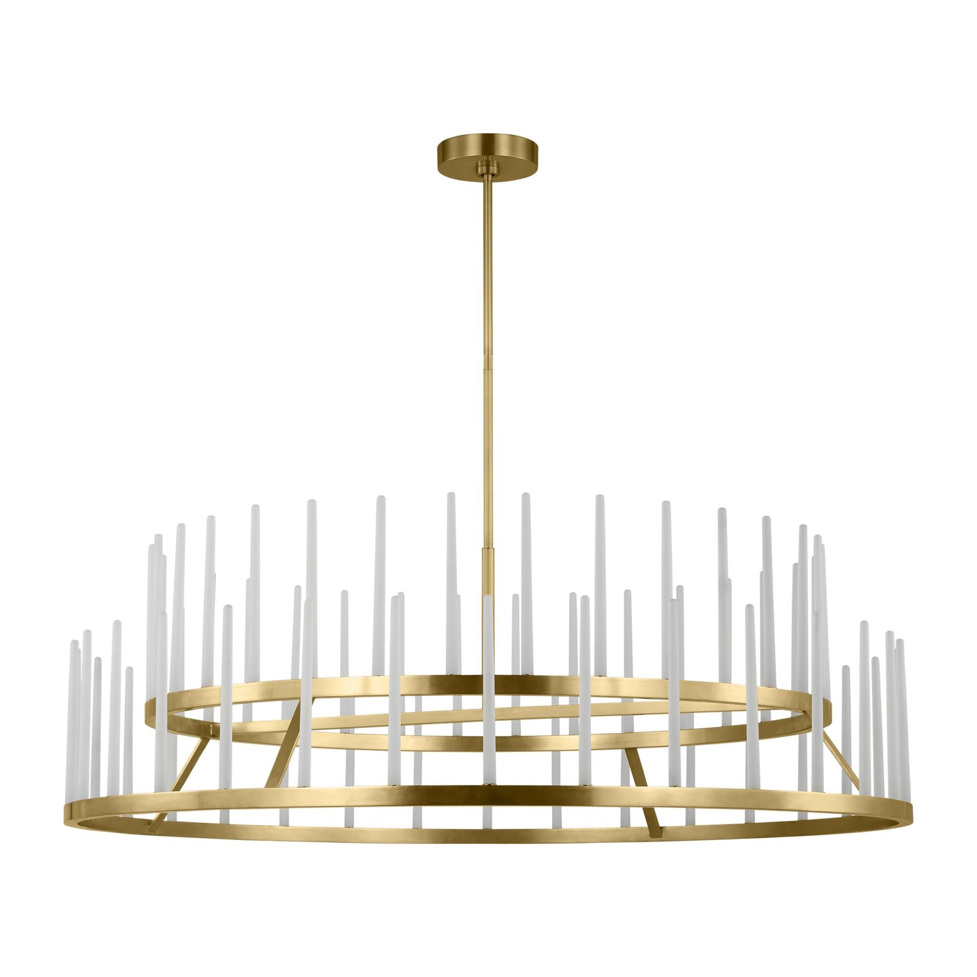 Shown in Hand-Rubbed Antique Brass finish and Etched glass