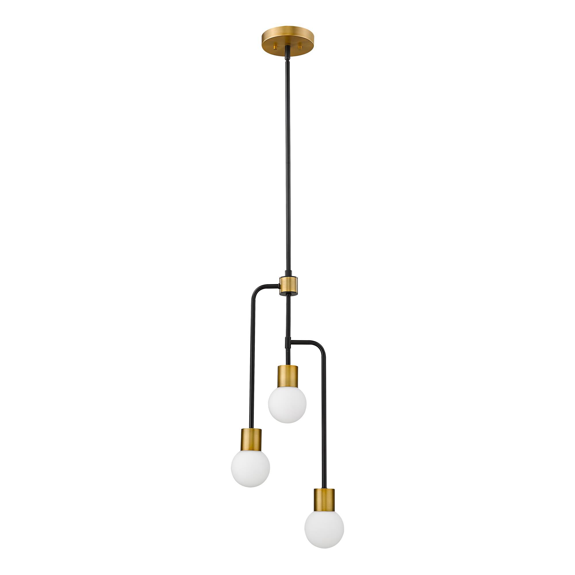Shown in Matte Black + Foundry Brass finish and Glass shade