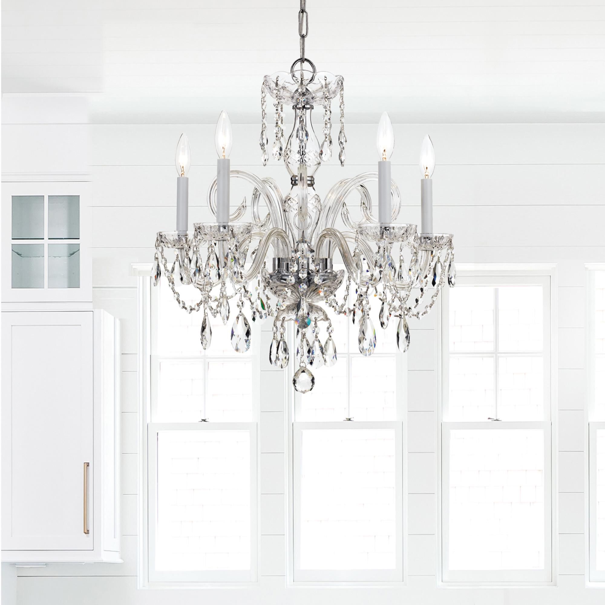 Traditional Crystal 22 Inch 5 Light Mini Chandelier by Crystorama