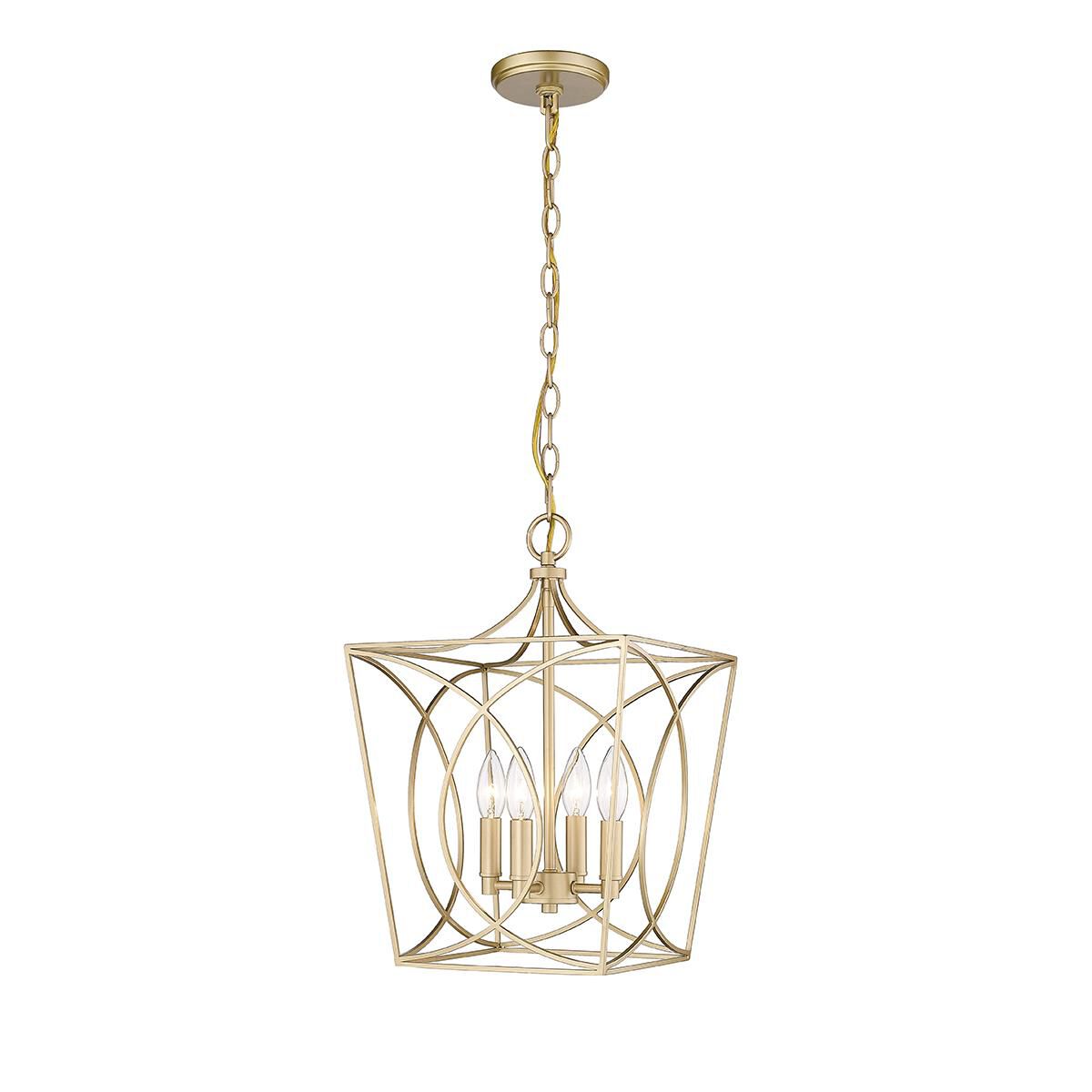 Shown in Painted Modern Gold finish and Metal shade