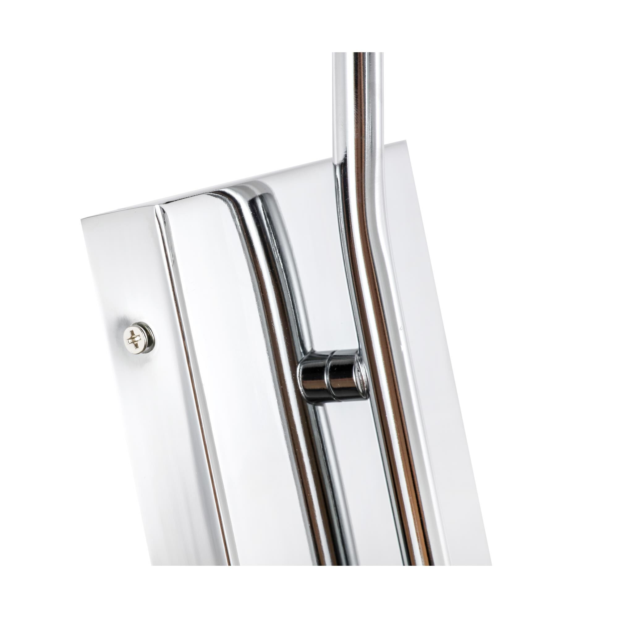 Shown in Chrome finish and Frosted White  glass