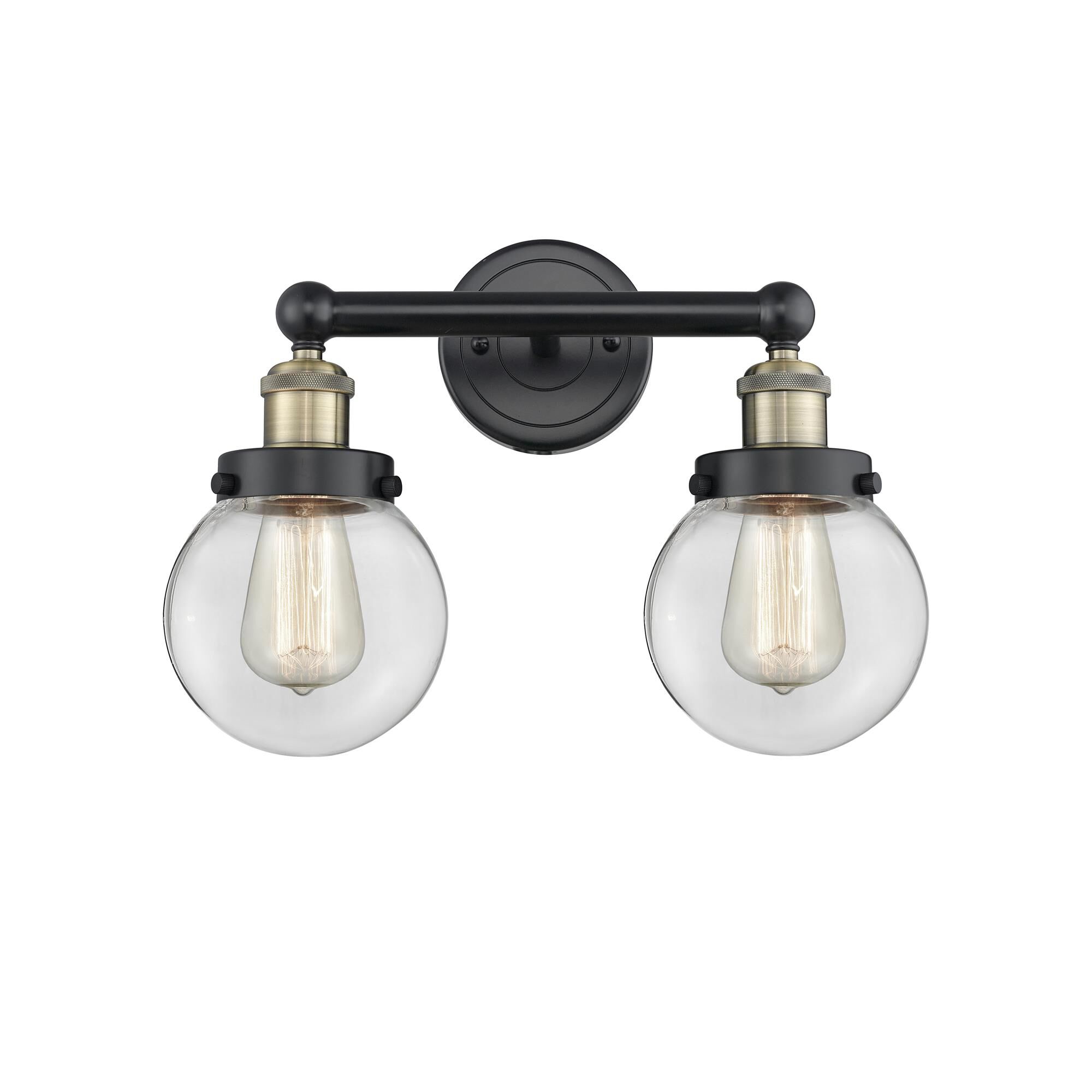 Shown in Black Antique Brass finish and Clear glass