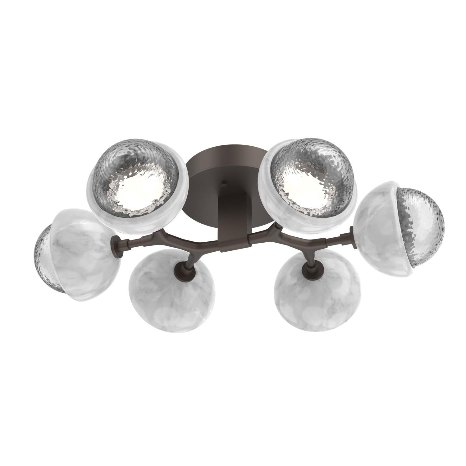 Shown in Flat Bronze finish and Clear glass and White Marble accent