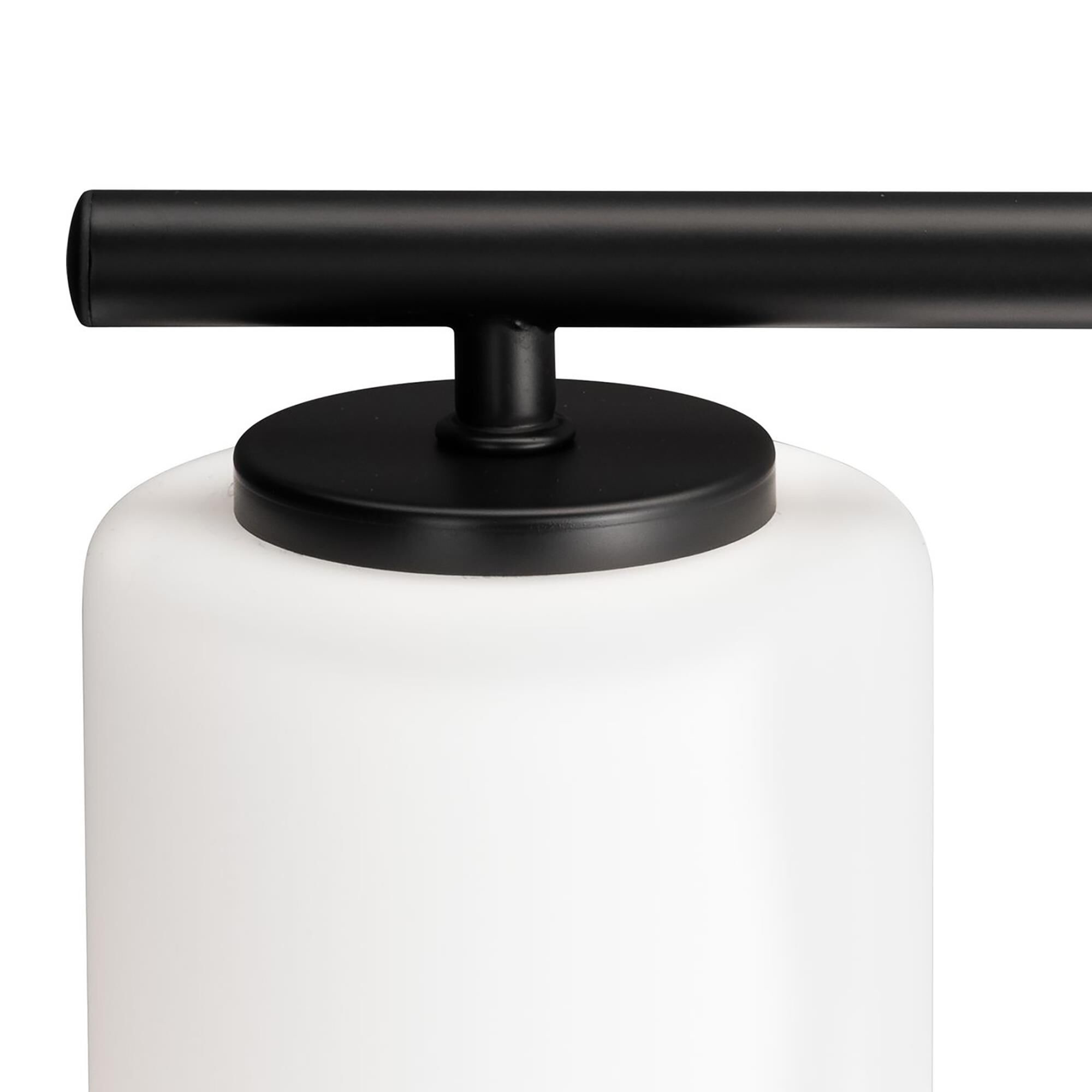 Shown in Black finish and Etched White Cylindrical glass