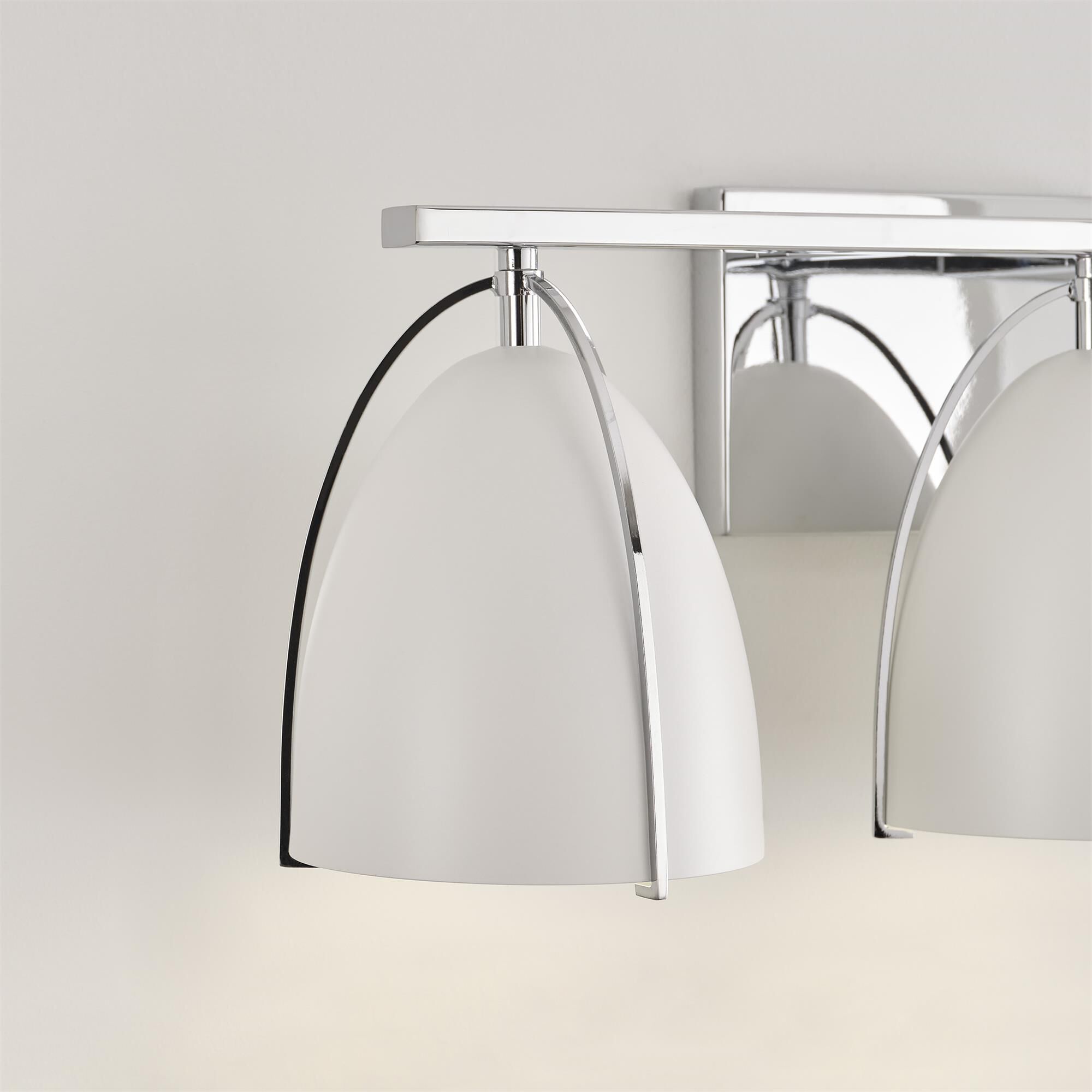 Shown in Chrome finish and Matte White Steel shade