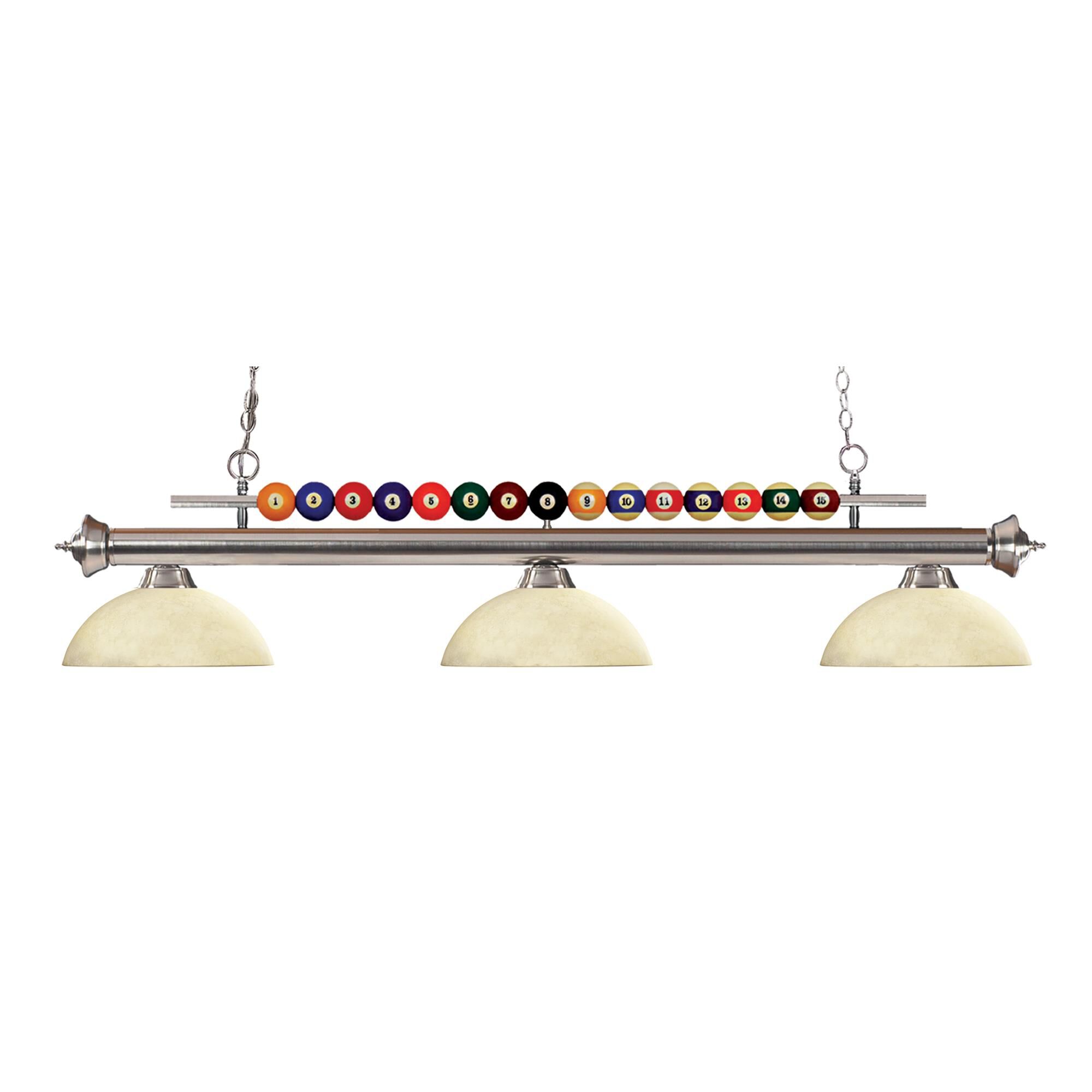 Shown in Brushed Nickel finish and Glass shade