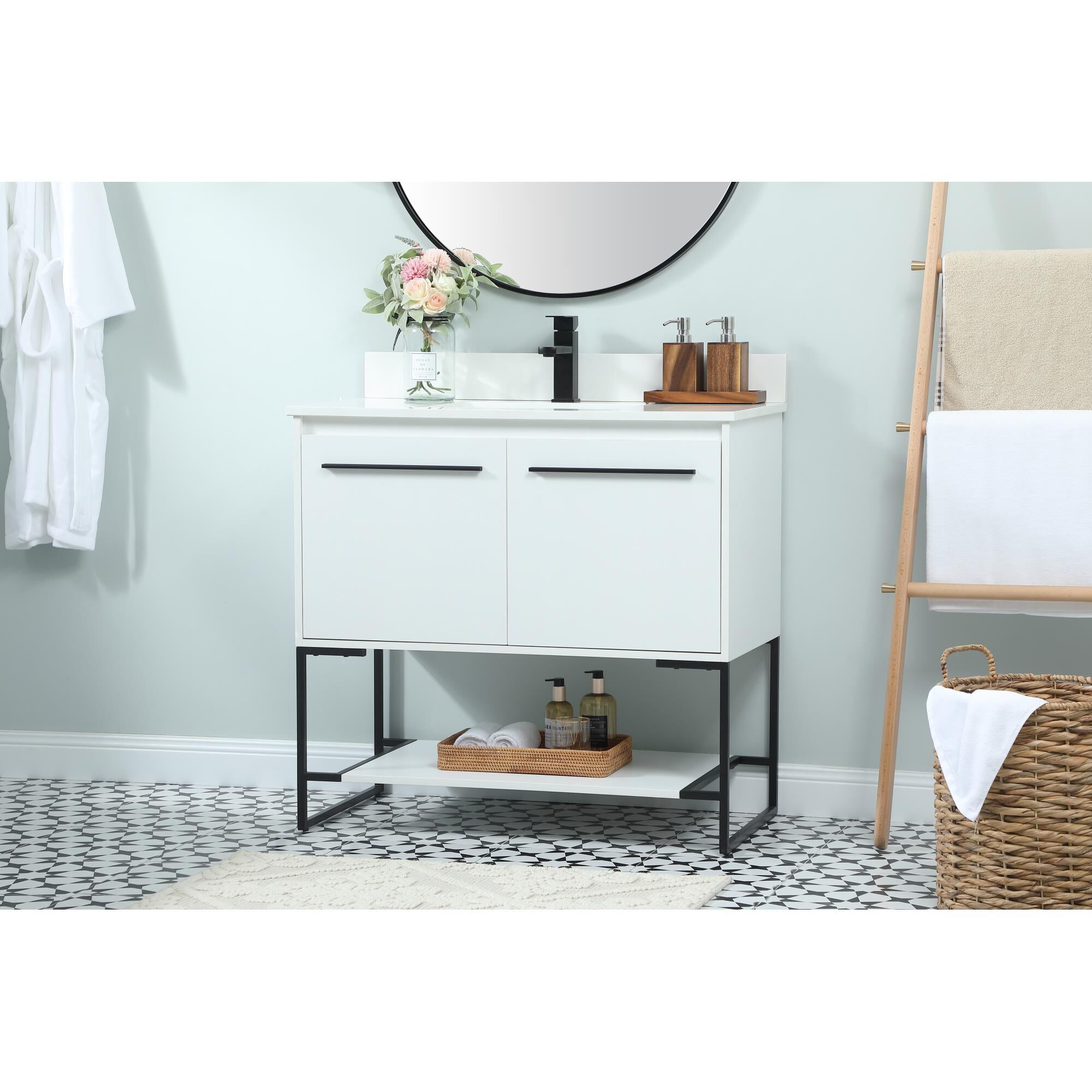 Shown in White finish