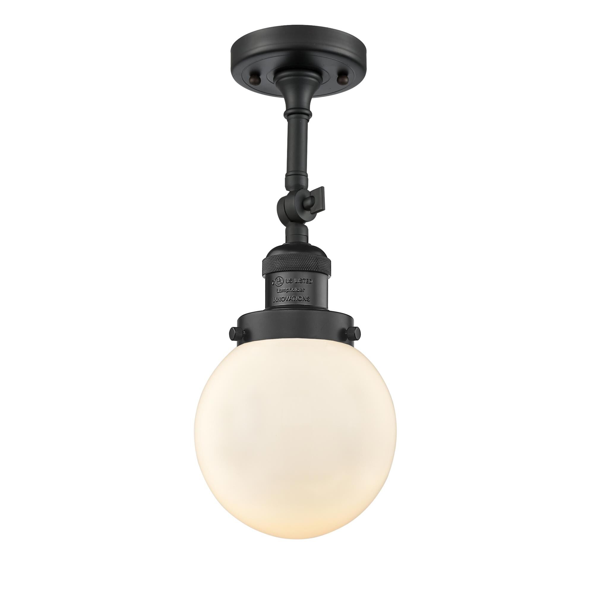 Shown in Matte Black finish and Matte White Cased glass and No Accent accent