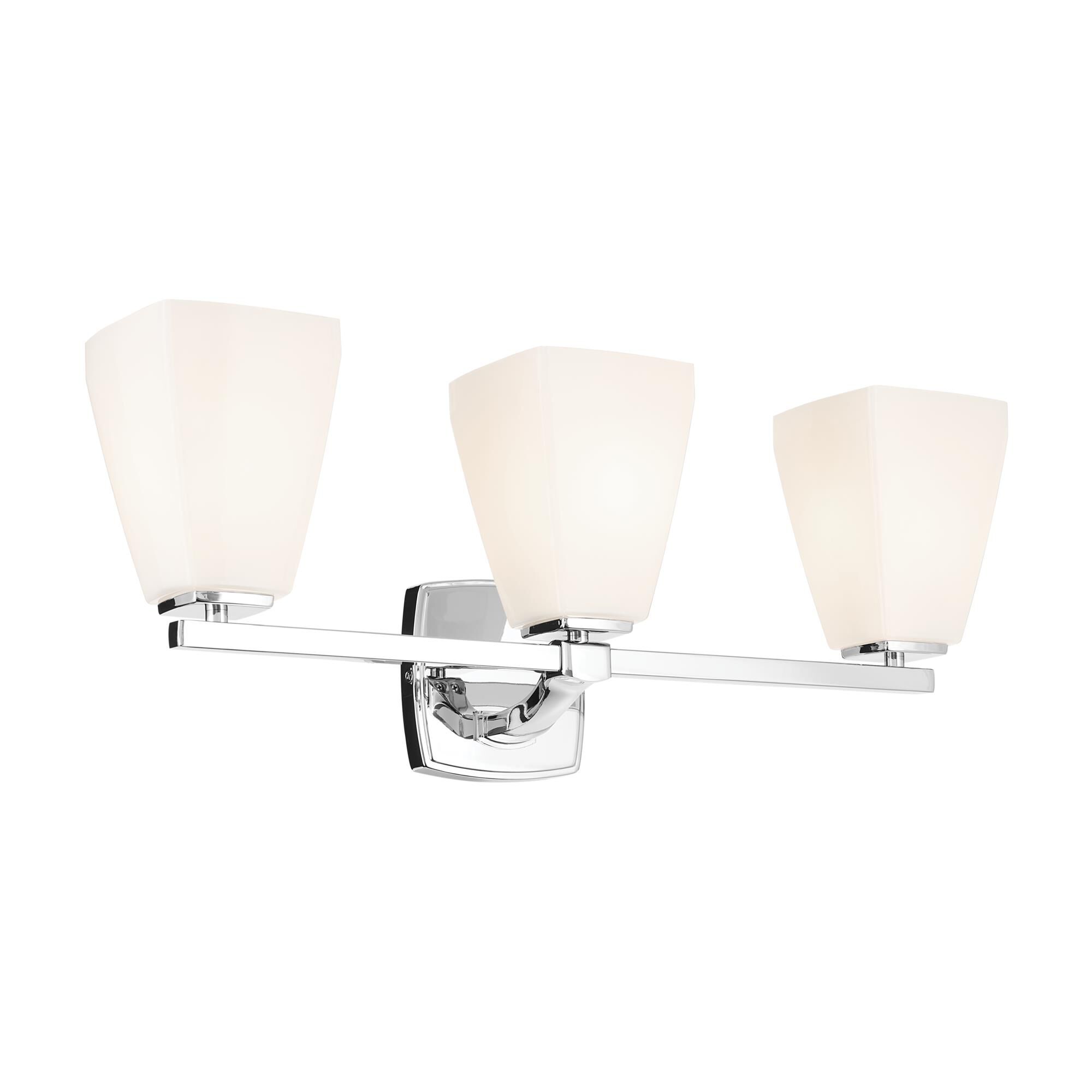 Shown in Chrome finish and Opal glass
