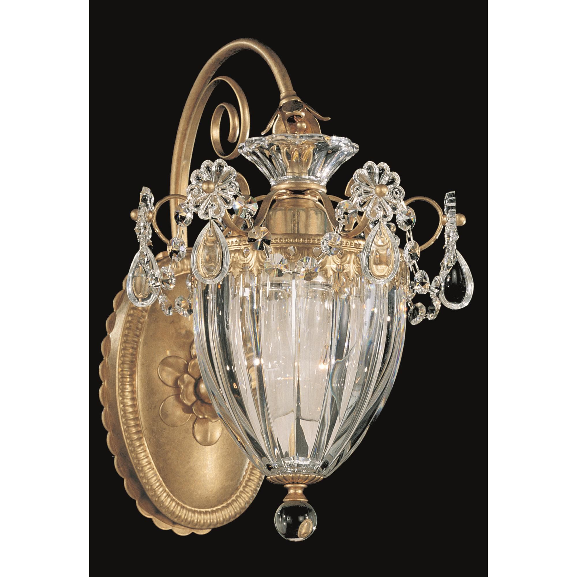 Shown in Heirloom Gold finish and Clear Heritage crystal