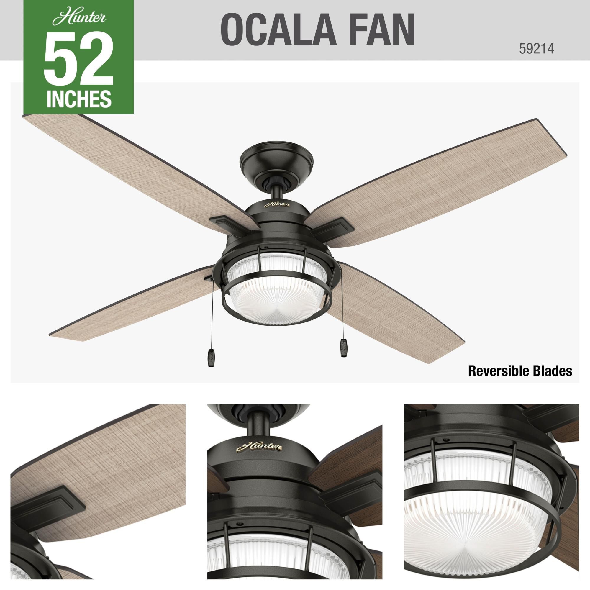 Ocala 52 Inch Ceiling Fan with Light Kit Capitol Lighting