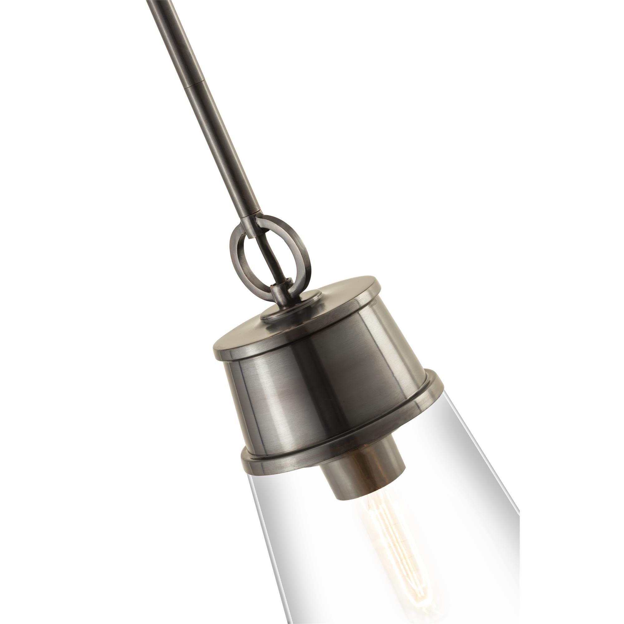 Shown in Plated Bronze finish and Glass shade