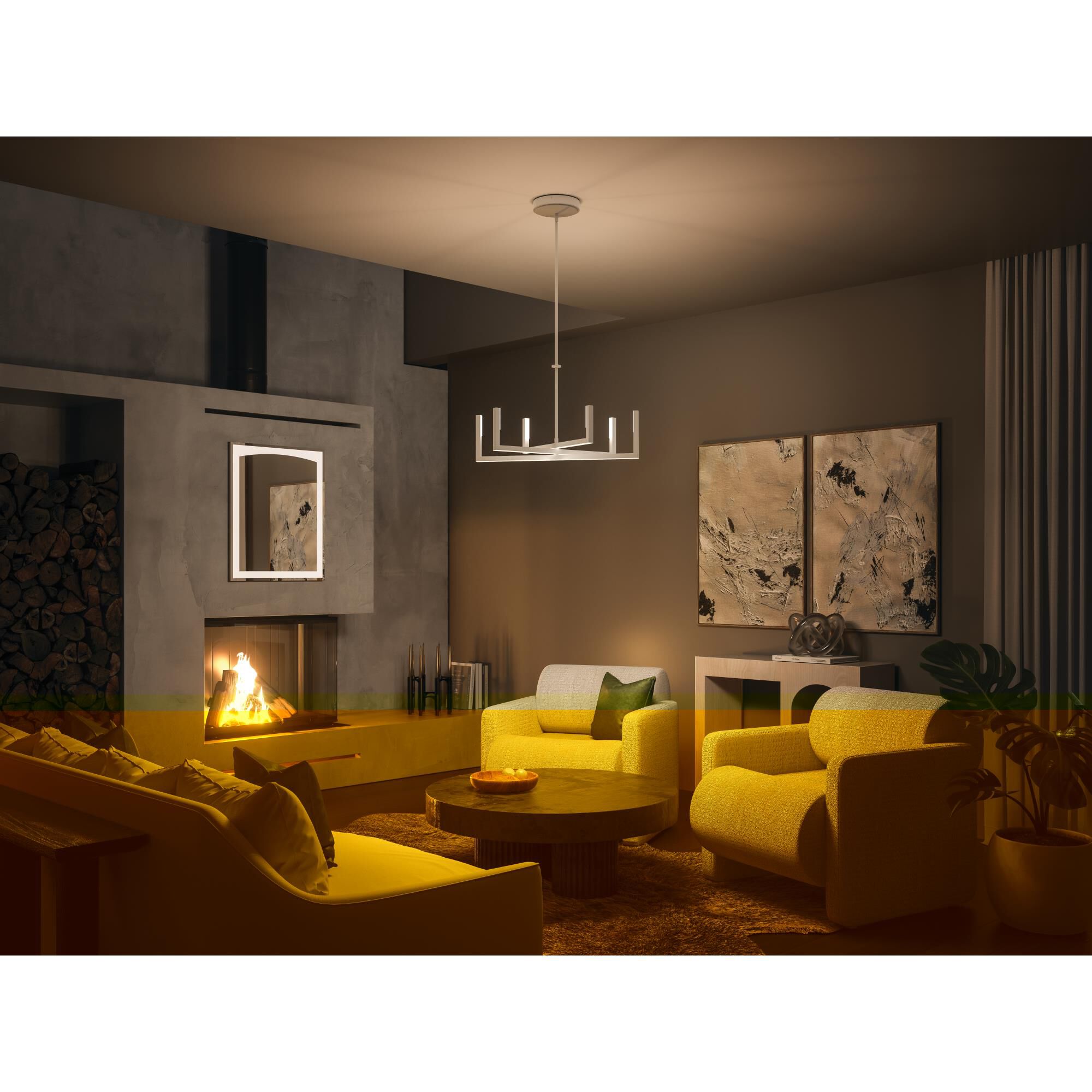 Priam 28 Inch 6 Light LED Chandelier by Elan Lighting