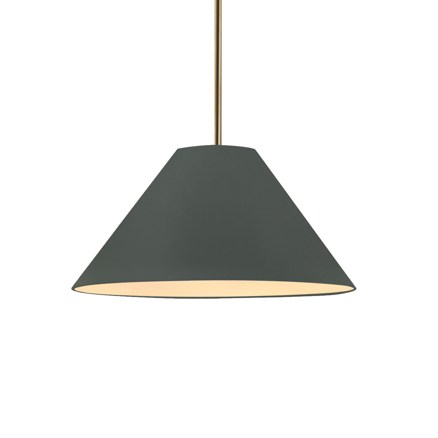 Shown in Antique Brass finish and Pewter Green shade