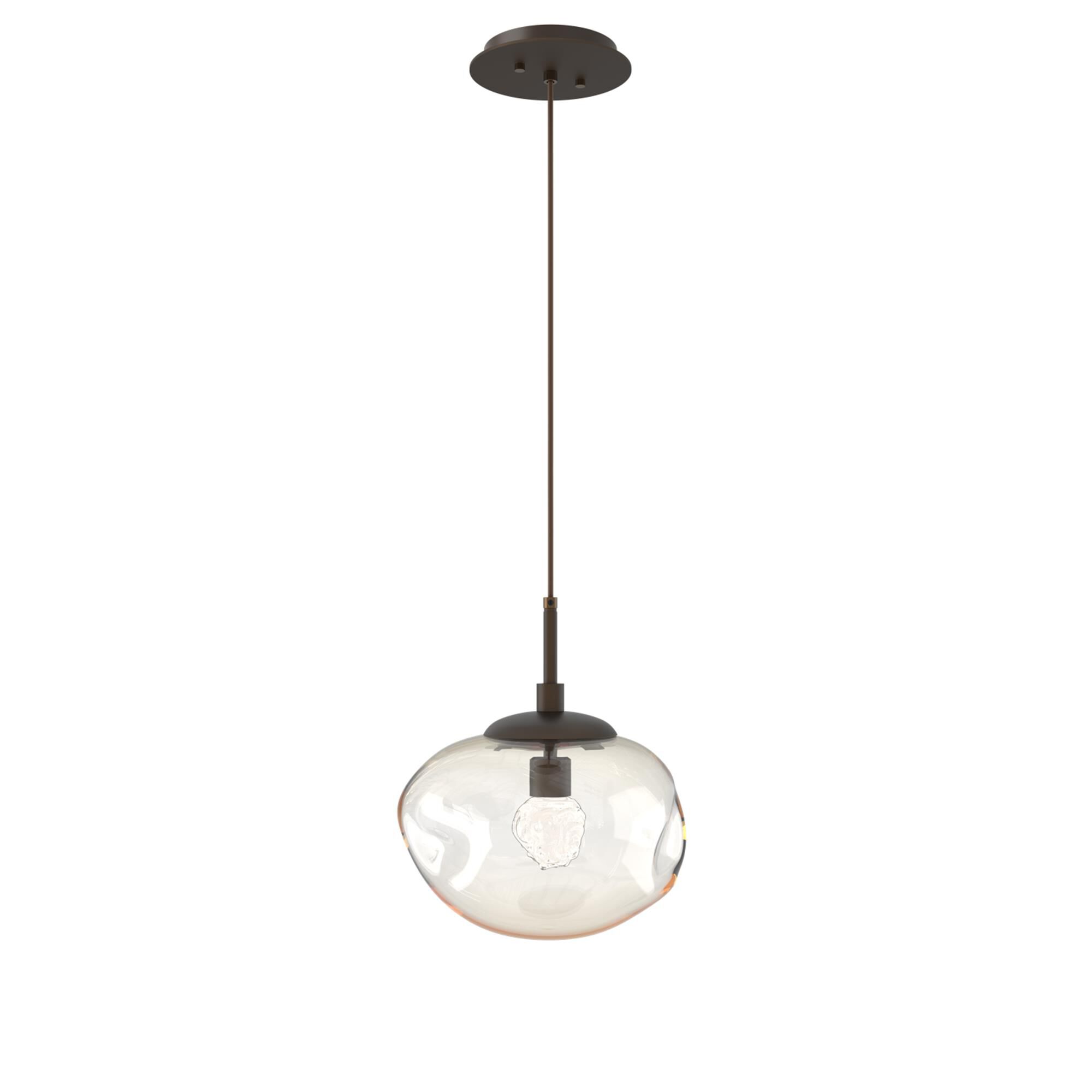 Shown in Flat Bronze finish and Floret Inner Amber Outer glass