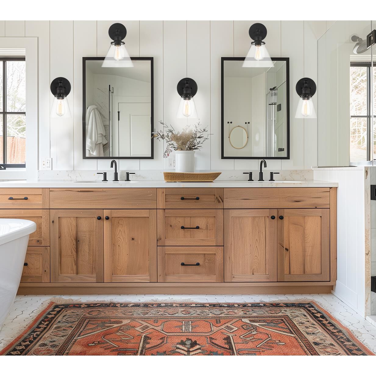 Shown in Coal finish and Clear glass