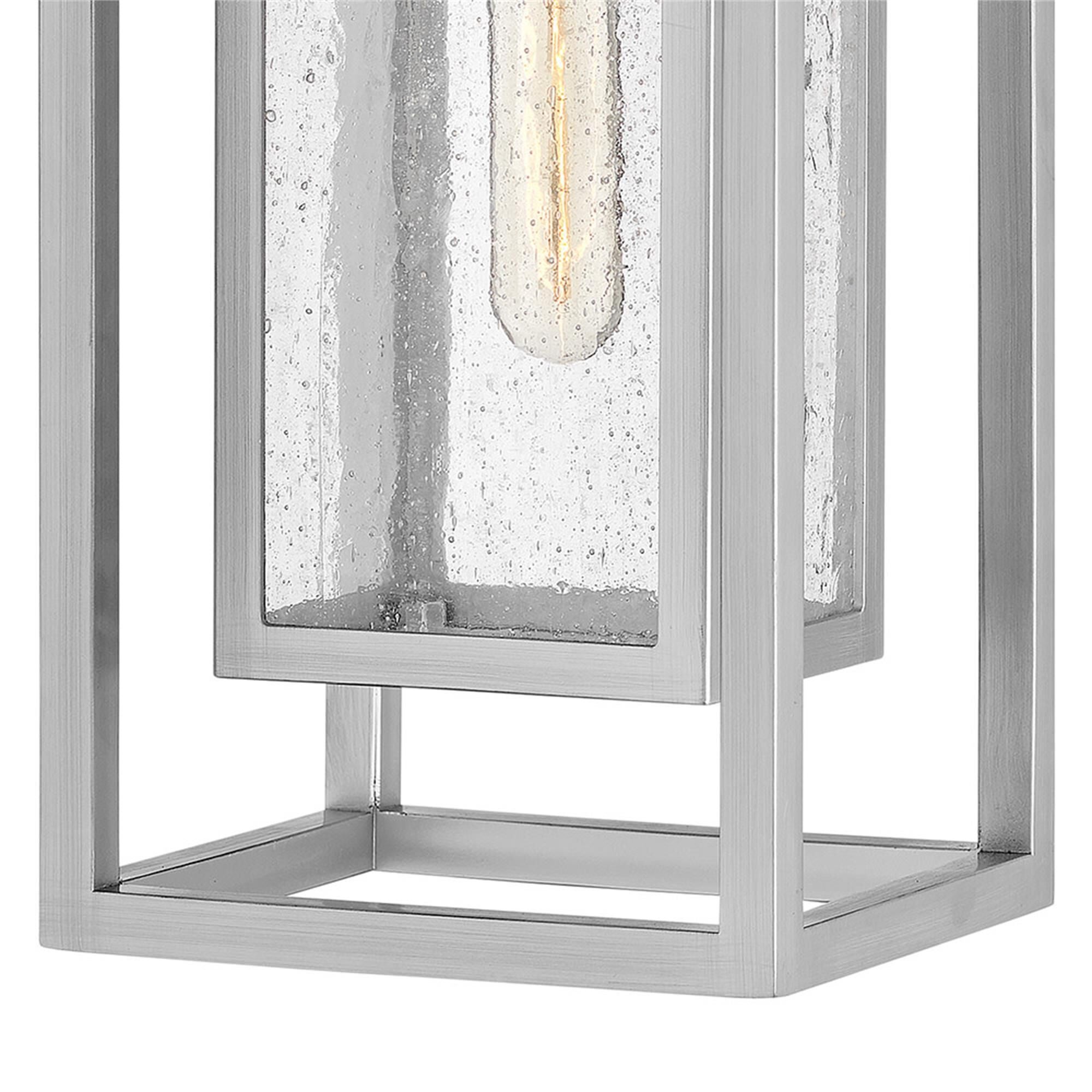 Shown in Satin Nickel finish and Clear Seedy glass and 120 Volt accent