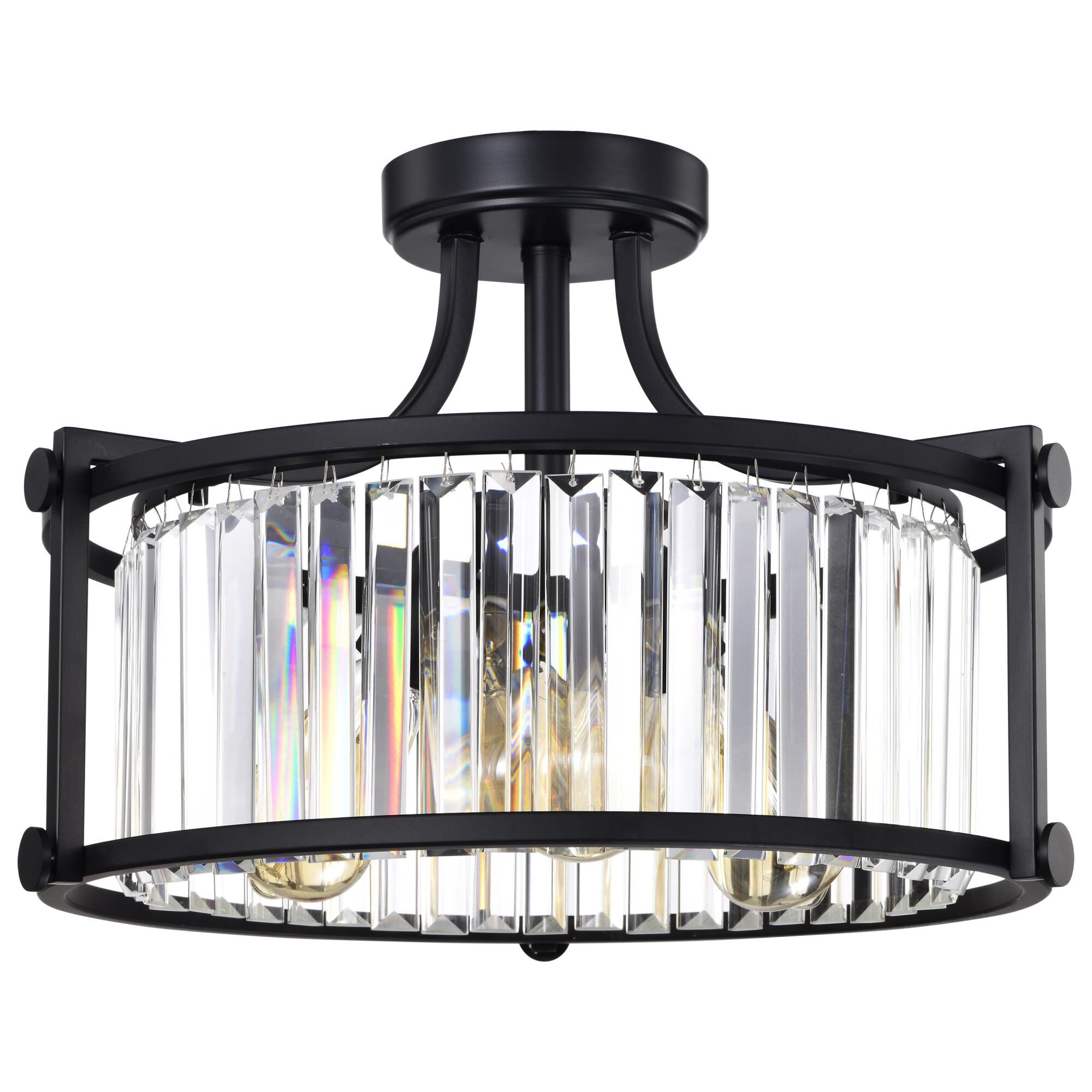 Krys 17 Inch 3 Light Semi Flush Mount by Nuvo Lighting