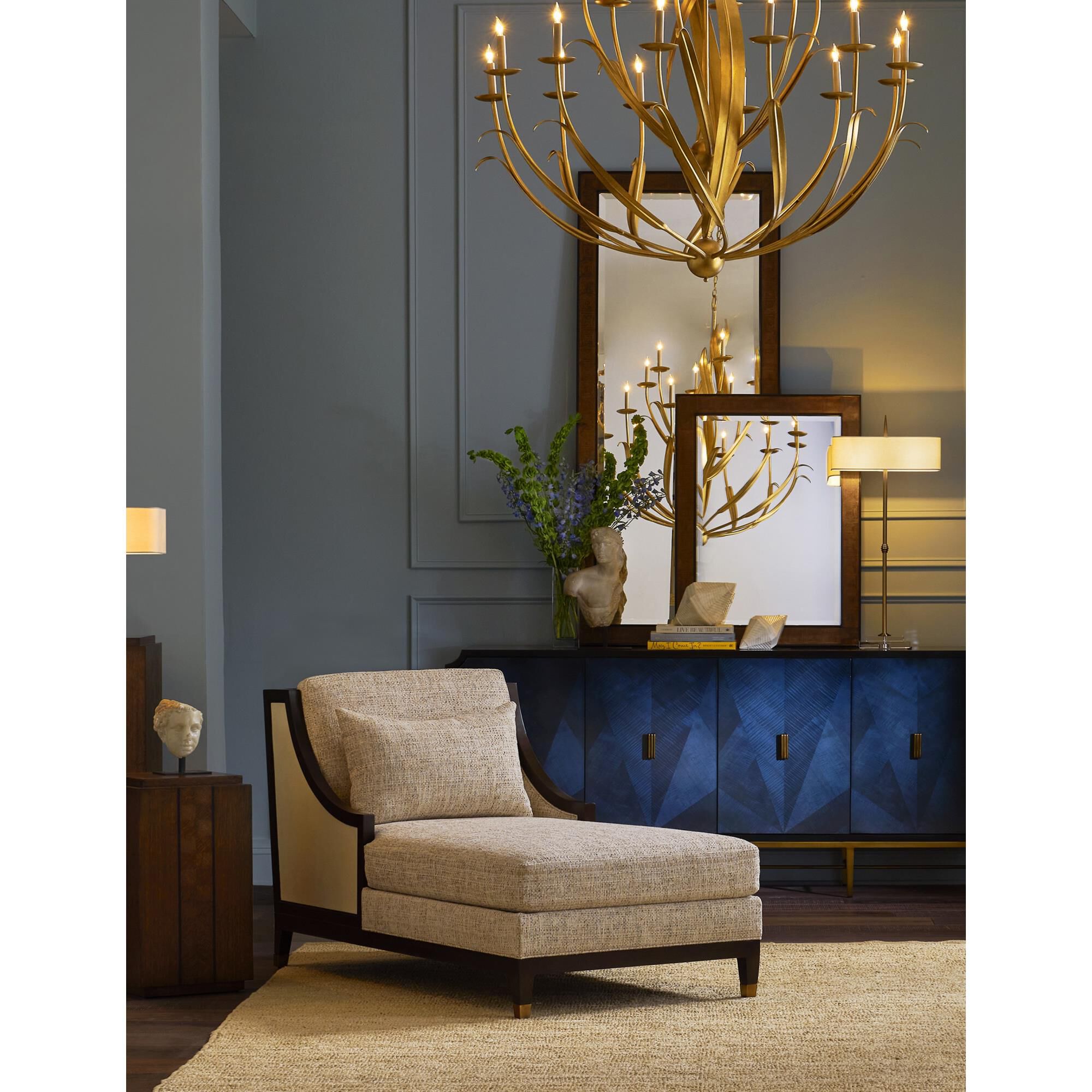 Shown in Aged Beige/Black finish