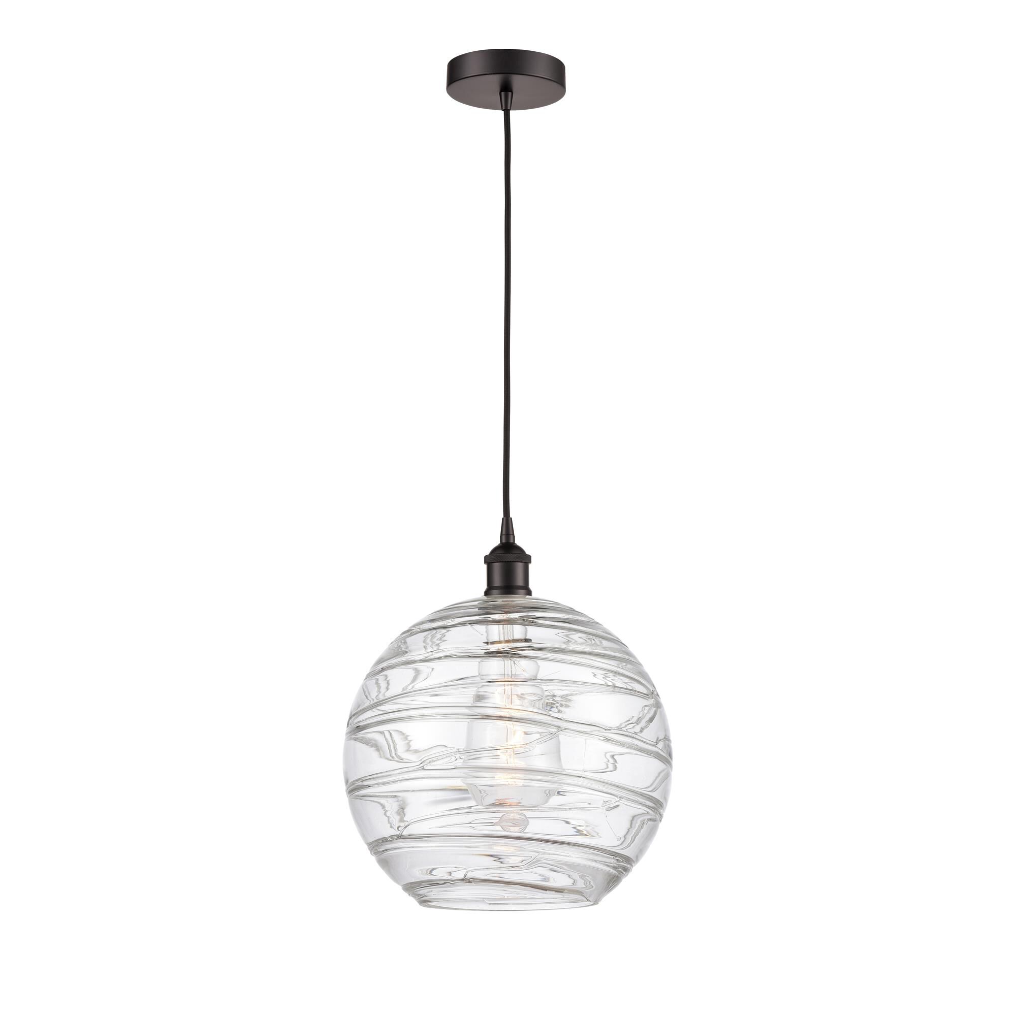 Shown in Oil Rubbed Bronze finish and Clear Athens Deco Swirl 8