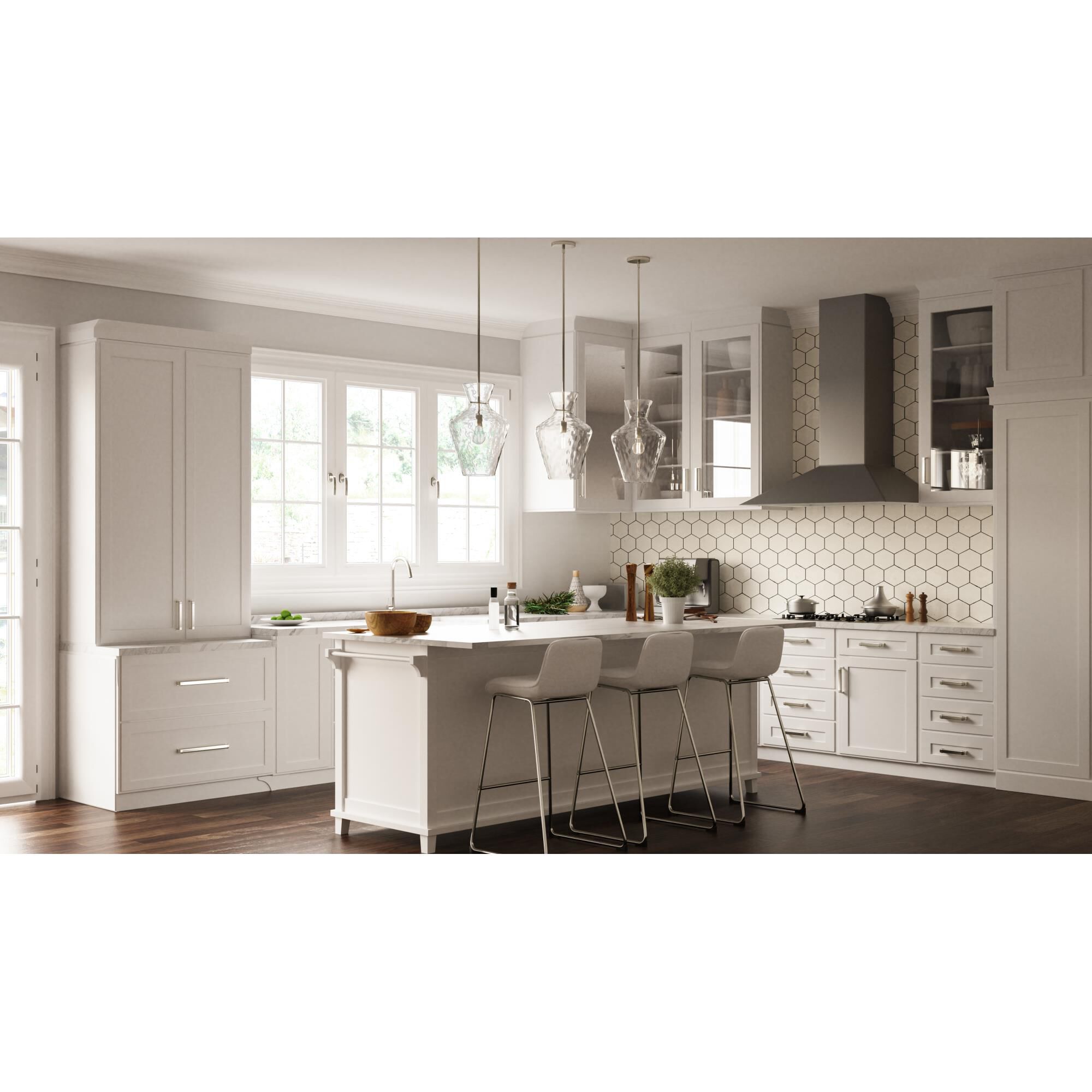 Shown in Brushed Nickel finish and Clear Water glass