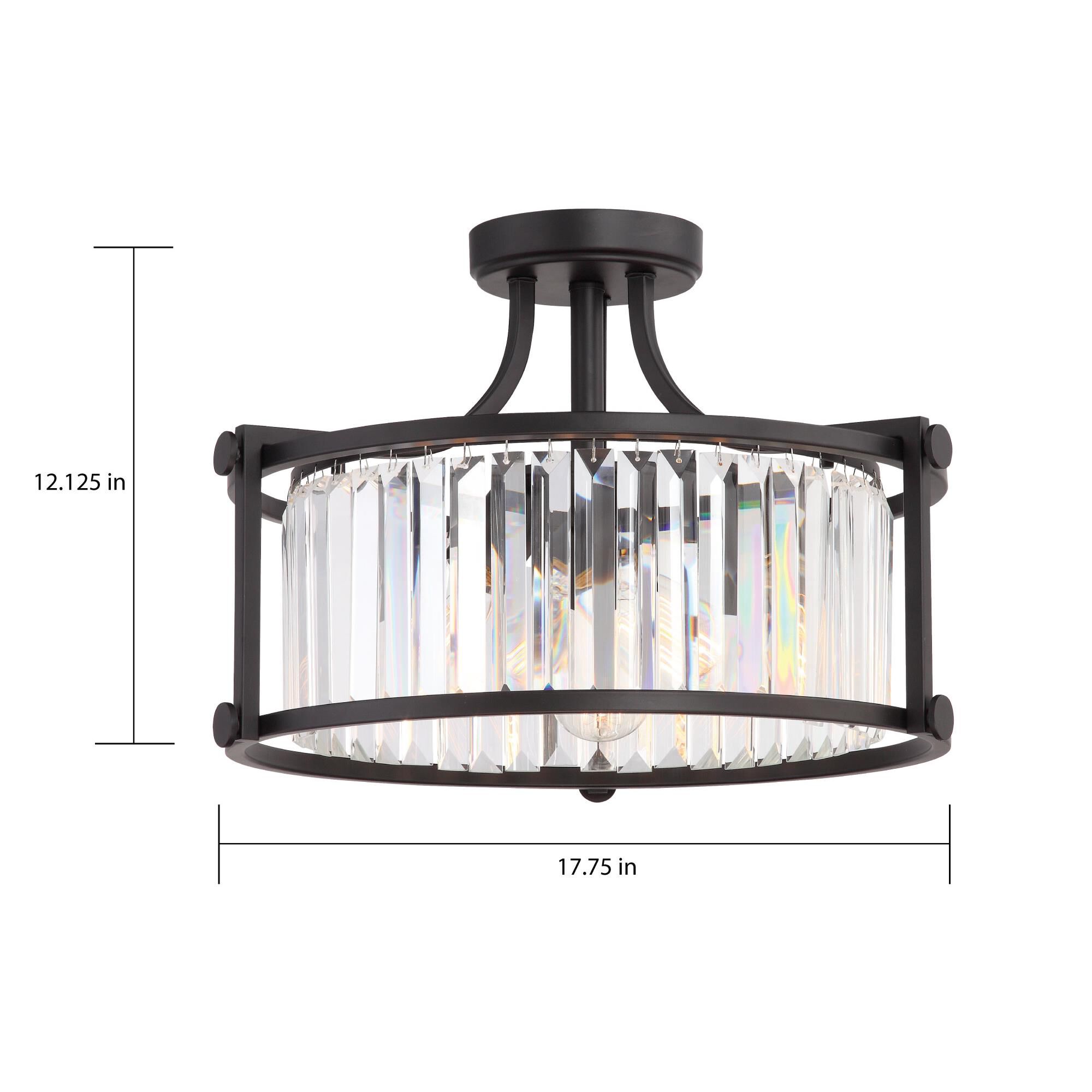 Krys 17 Inch 3 Light Semi Flush Mount by Nuvo Lighting