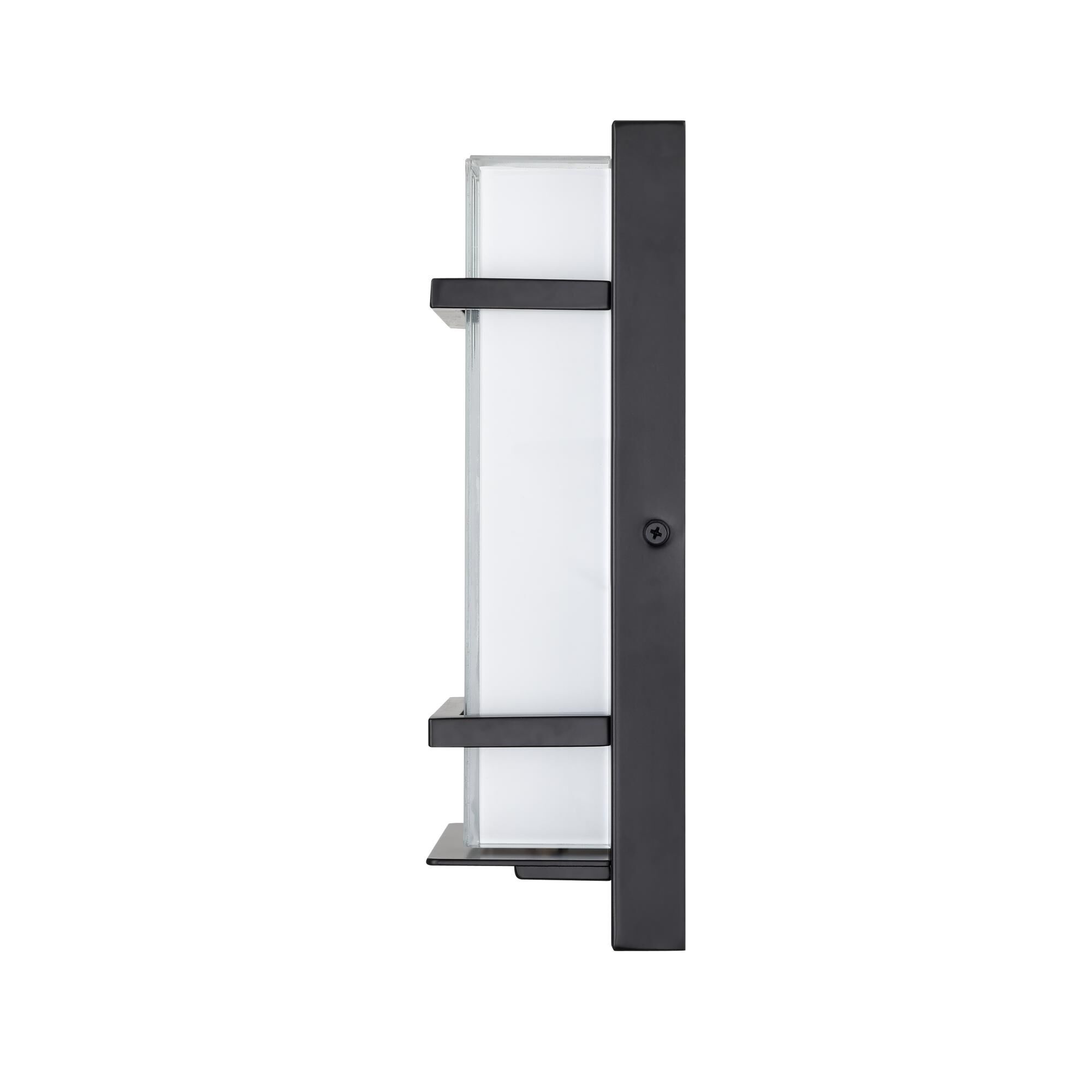 Shown in Powder Coated Black finish and White glass