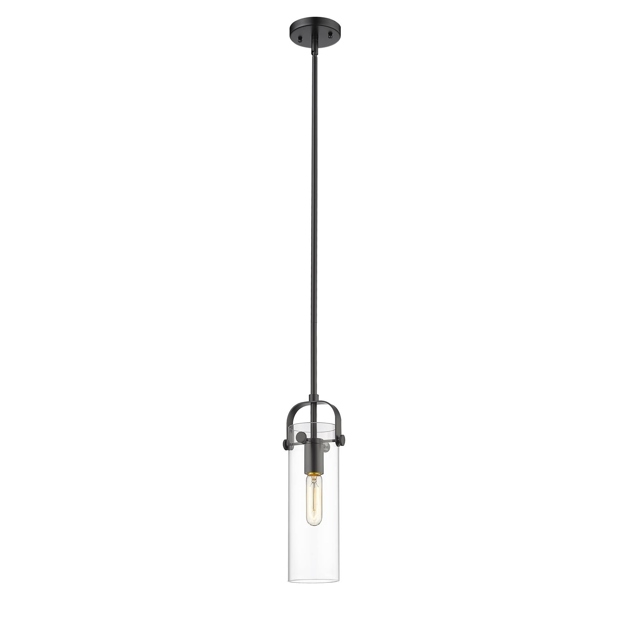 Shown in Matte Black finish and Clear glass and Clear Glass shade