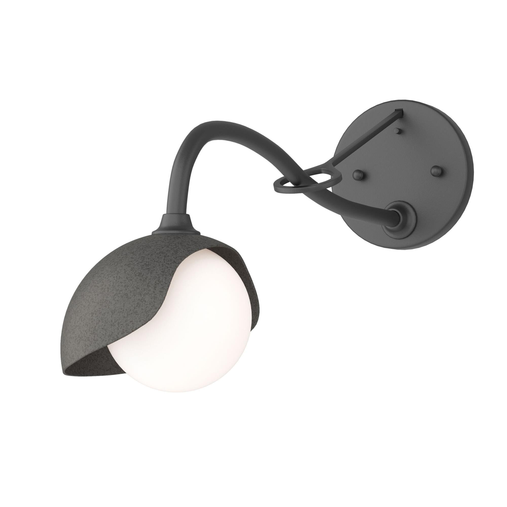 Shown in Black finish and Opal glass and Natural Iron (20) accent