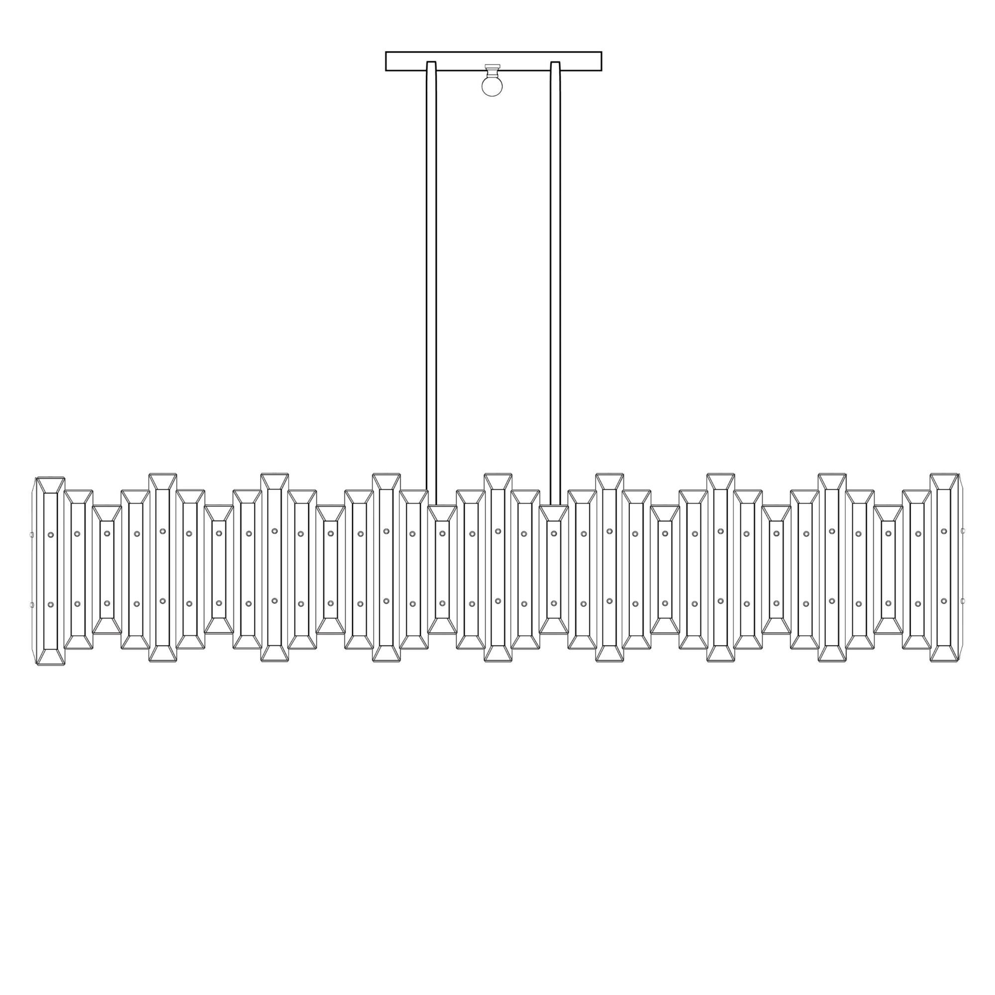 Alabaster Prism Linear 56 Inch 12 Light Linear Suspension Light by American Brass and Crystal