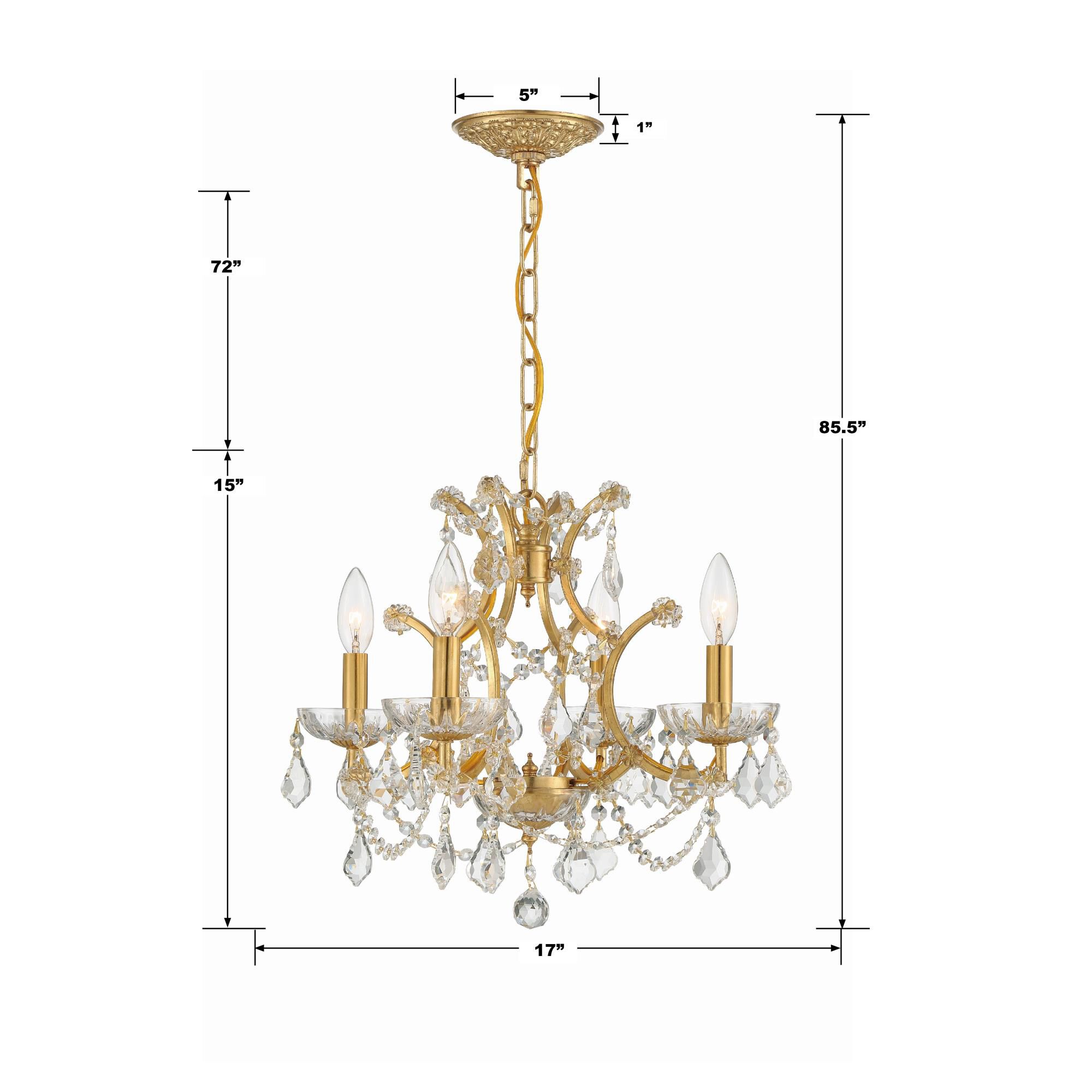 Shown in Antique Gold finish and Hand Cut Crystal crystal