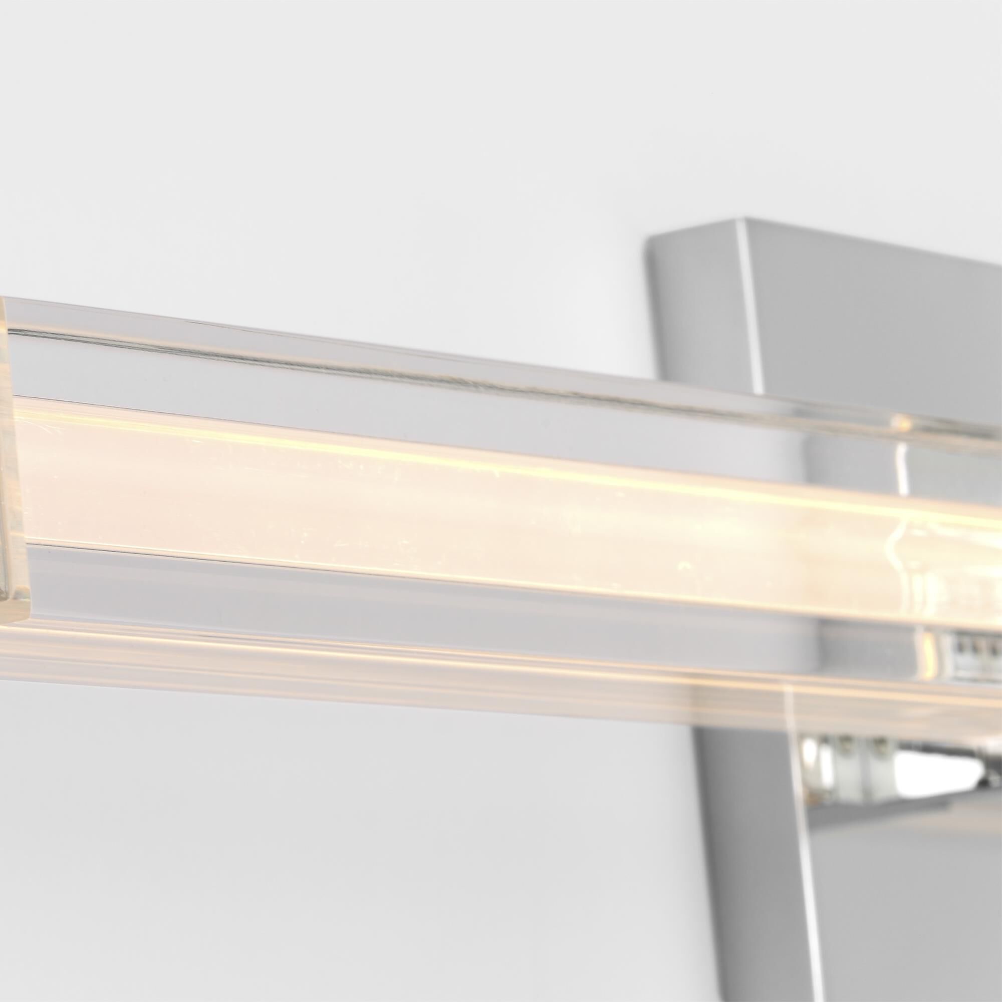 Shown in Chrome finish and Clear Acrylic glass