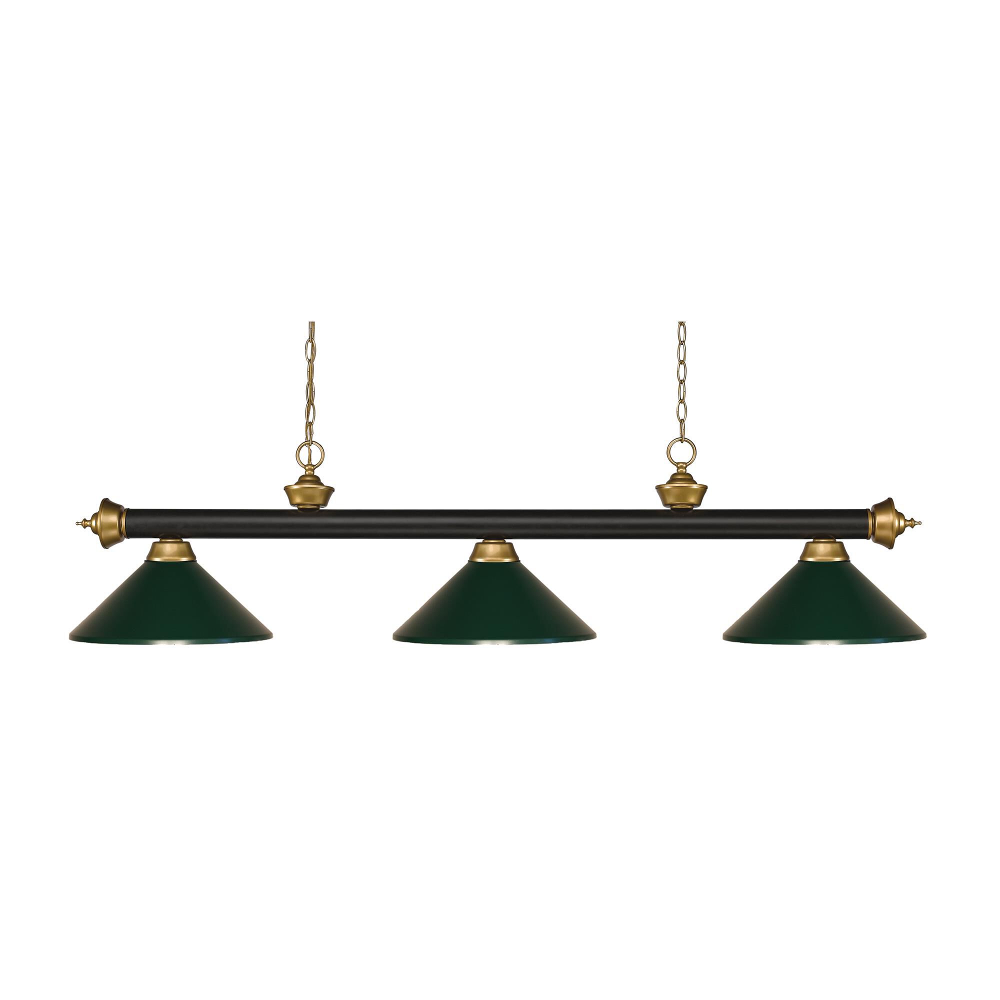 Shown in Bronze + Satin Gold finish and Steel glass and Steel shade
