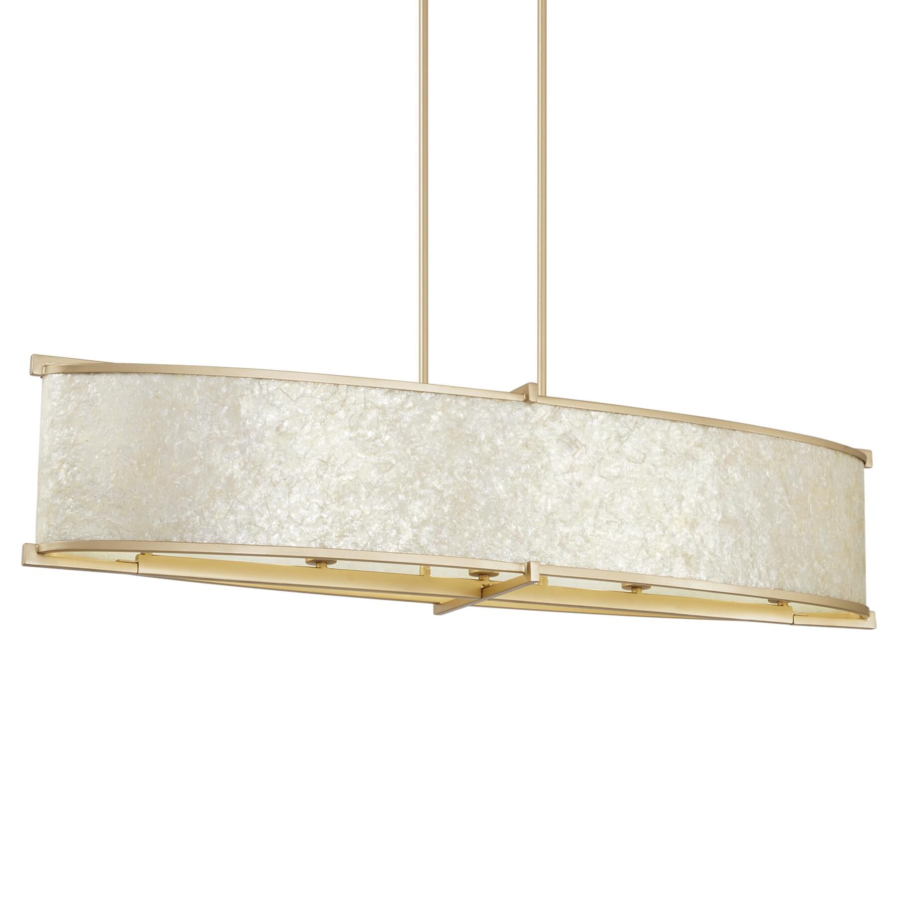 Shown in Fawn Gold finish and White Inlay Capiz Shell glass