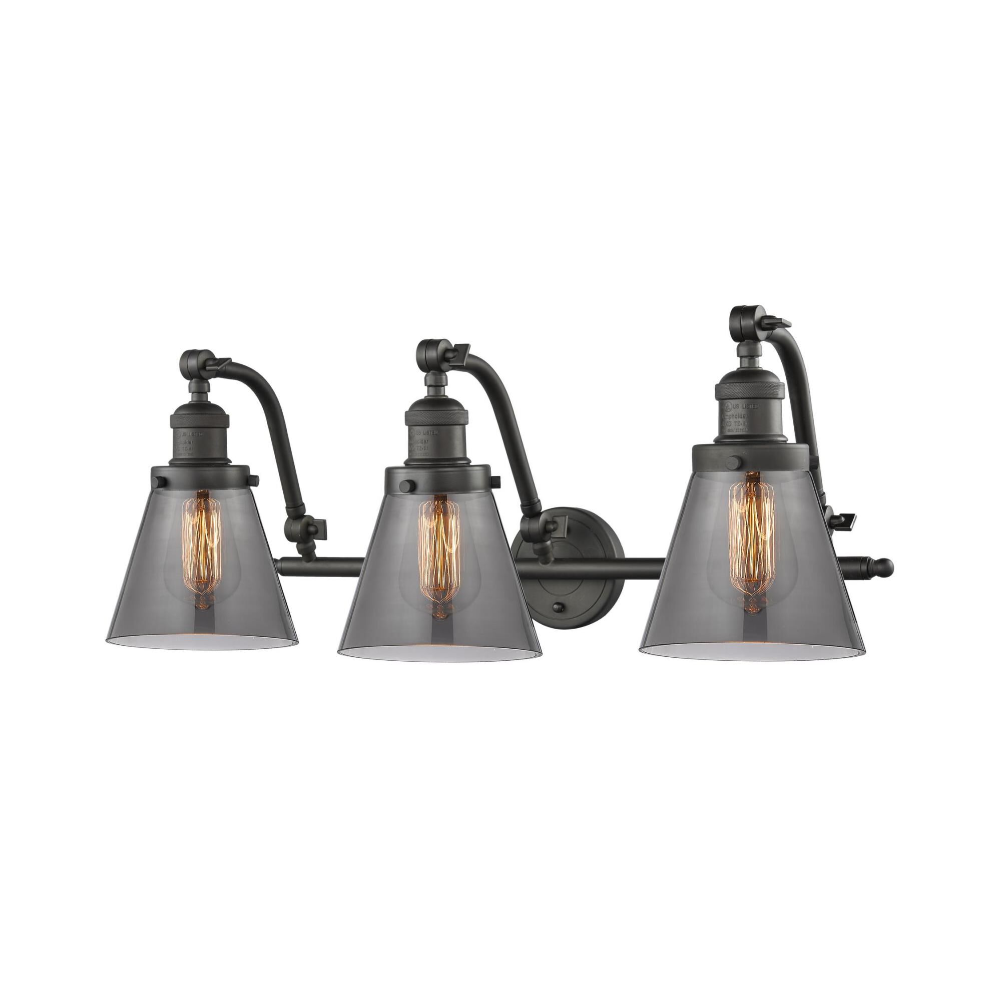 Bruno Marashlian Small Cone 28 Inch 3 Light Bath Vanity Light by Innovations Lighting